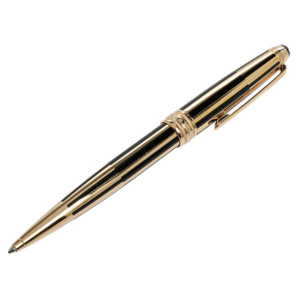 Montblanc Meisterstuck Solitaire Gold & Black Ballpoint Pen 3