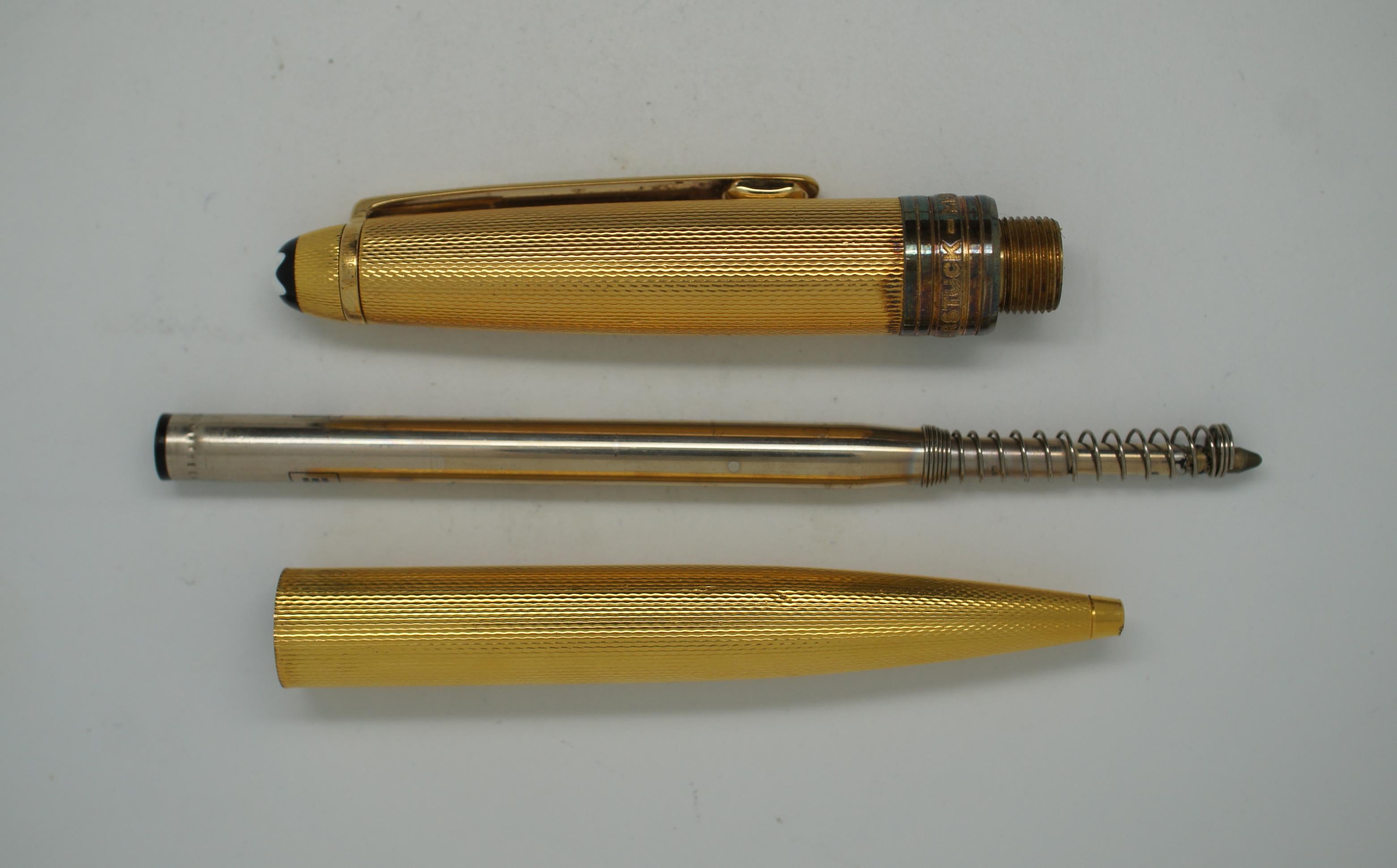 Montblanc Meisterstuck Solitaire Gold Plated Barley Ballpoint Pen, Germany, 1644 6