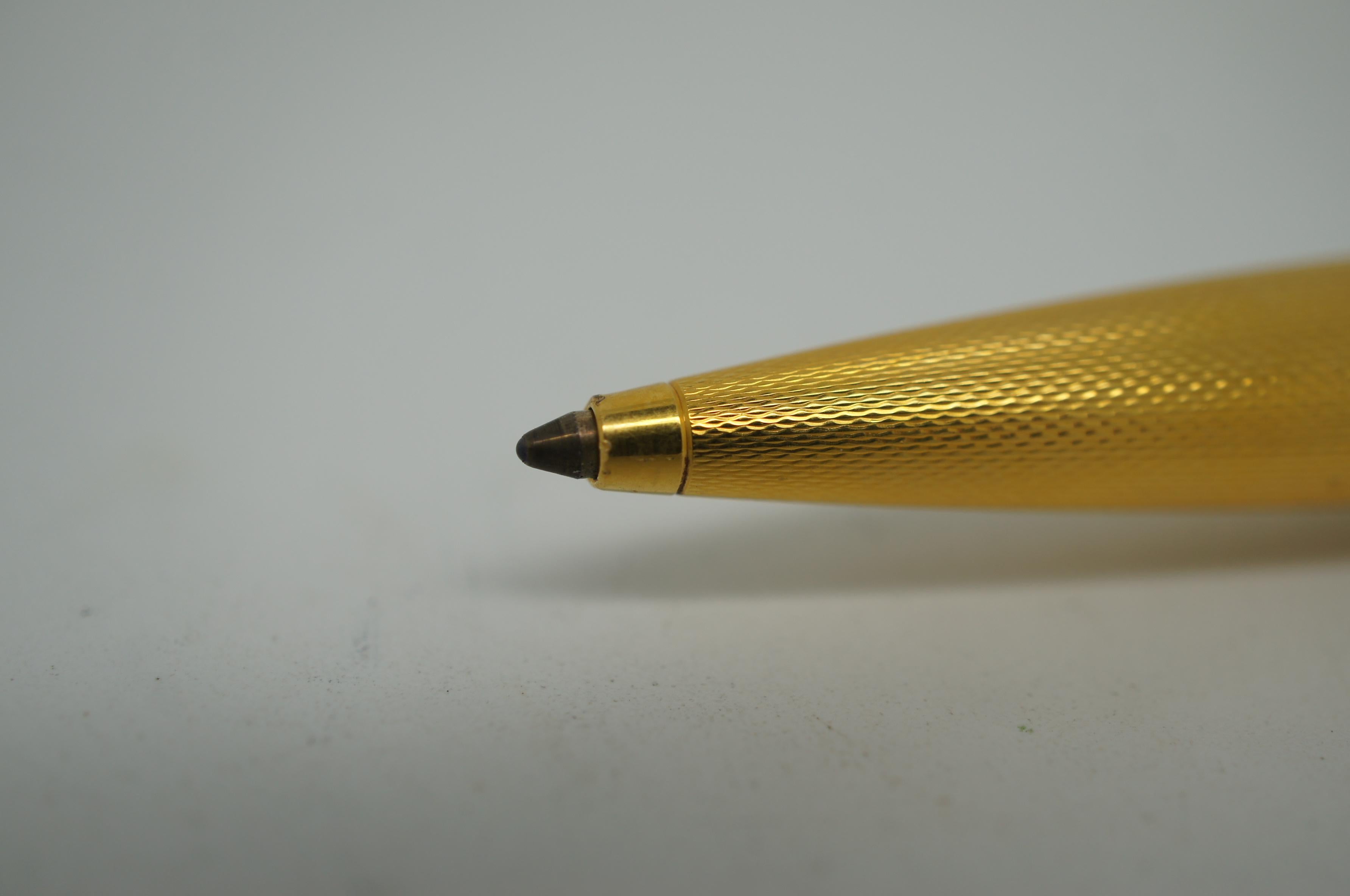 20th Century Montblanc Meisterstuck Solitaire Gold Plated Barley Ballpoint Pen, Germany, 1644