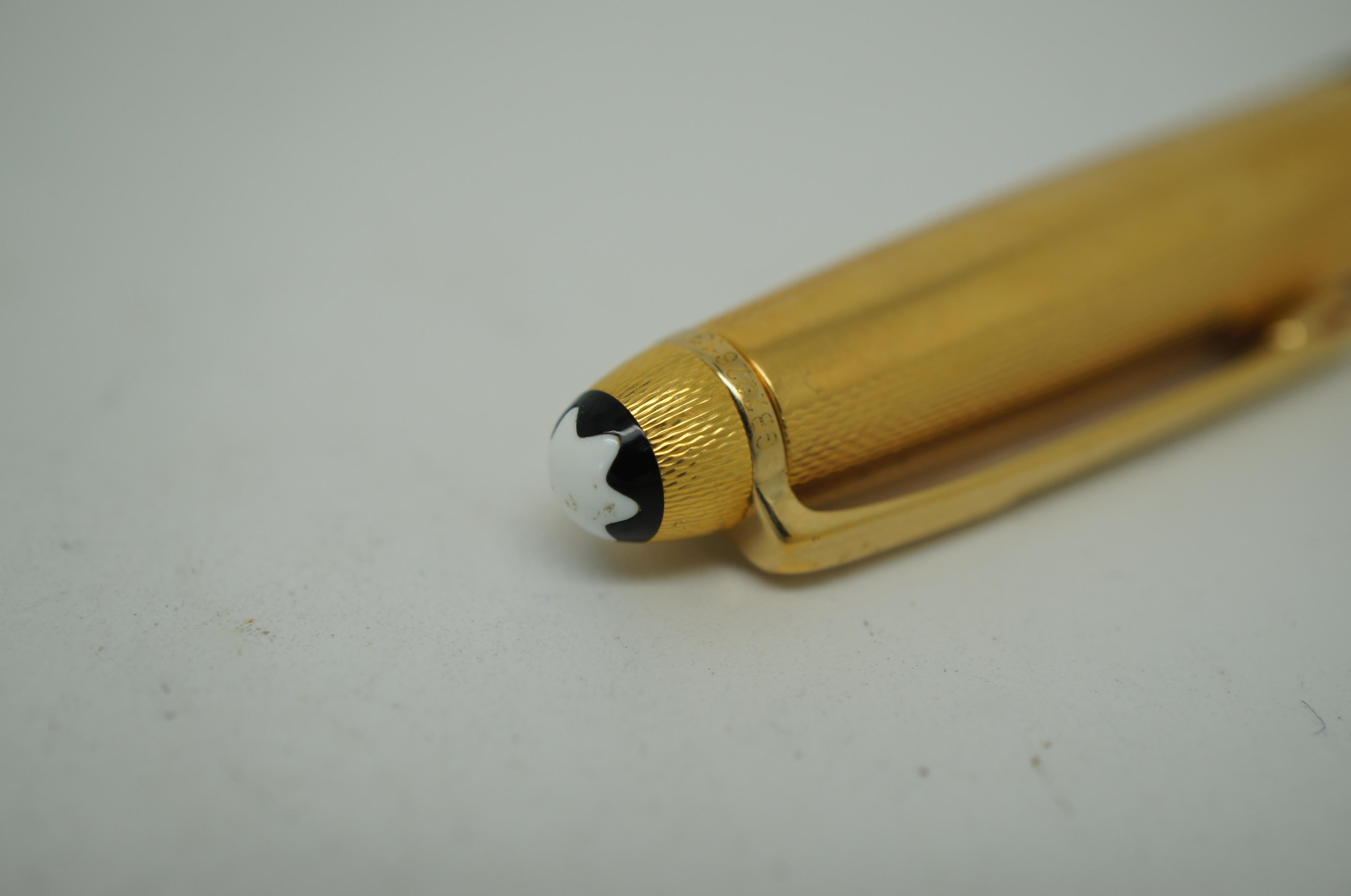Montblanc Meisterstuck Solitaire Gold Plated Barley Ballpoint Pen, Germany, 1644 1