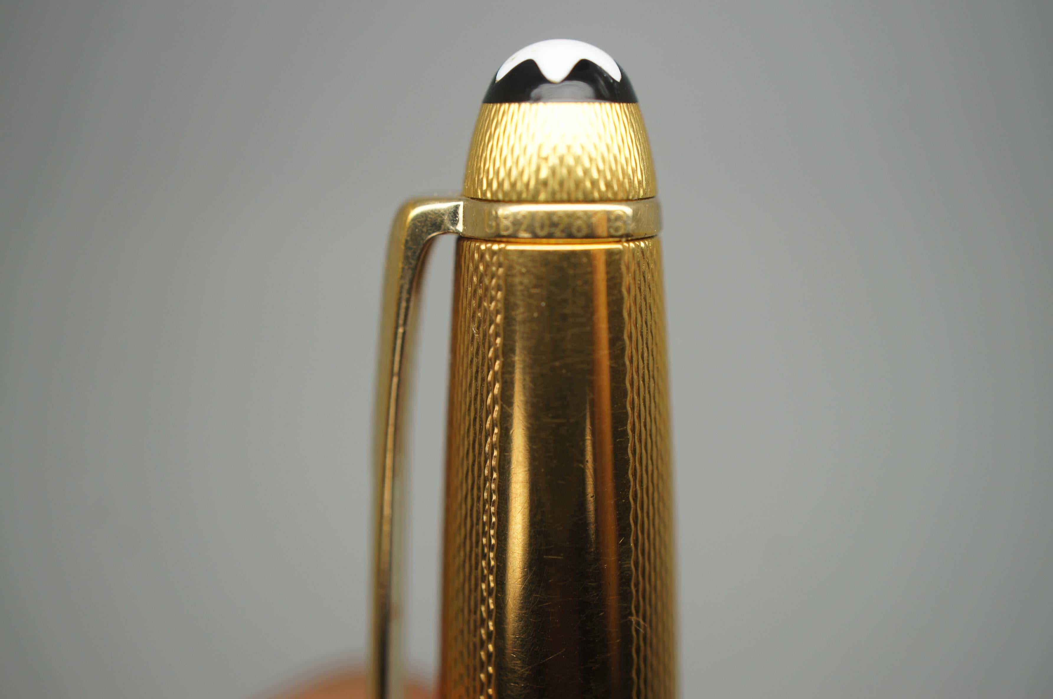 Montblanc Meisterstuck Solitaire Gold Plated Barley Ballpoint Pen, Germany, 1644 2