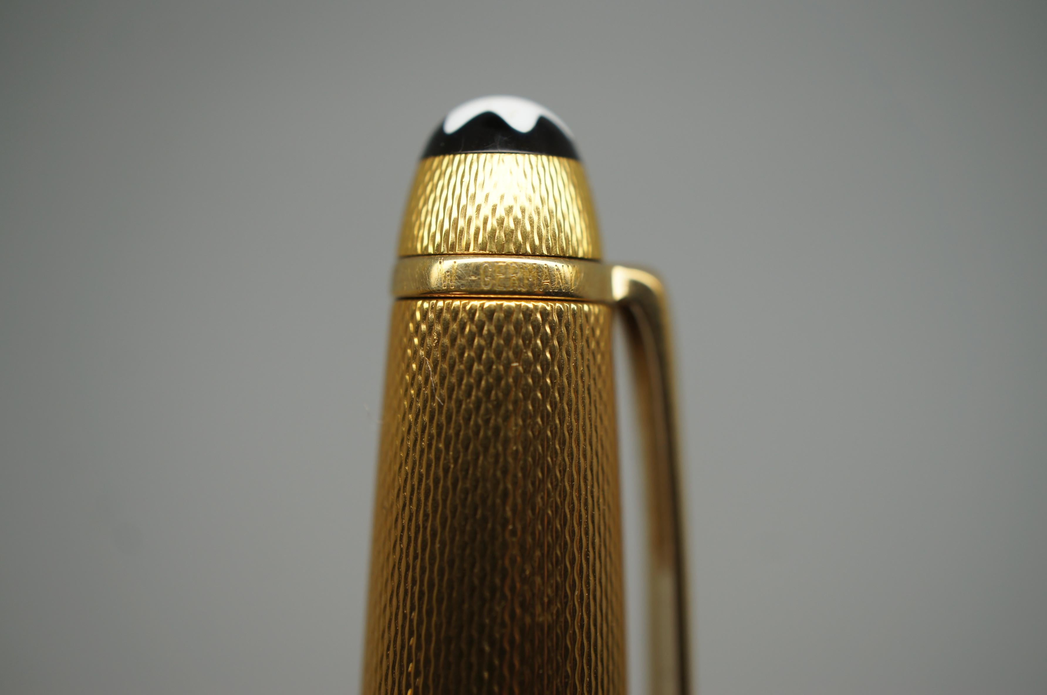 Montblanc Meisterstuck Solitaire Gold Plated Barley Ballpoint Pen, Germany, 1644 3