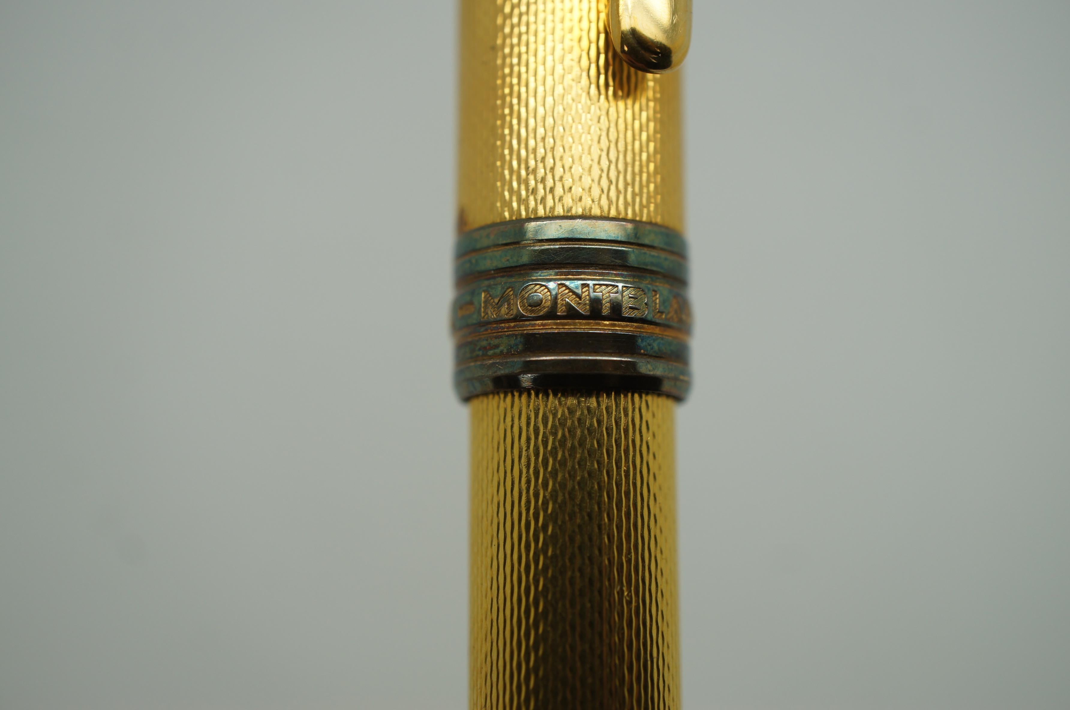 Montblanc Meisterstuck Solitaire Gold Plated Barley Ballpoint Pen, Germany, 1644 5