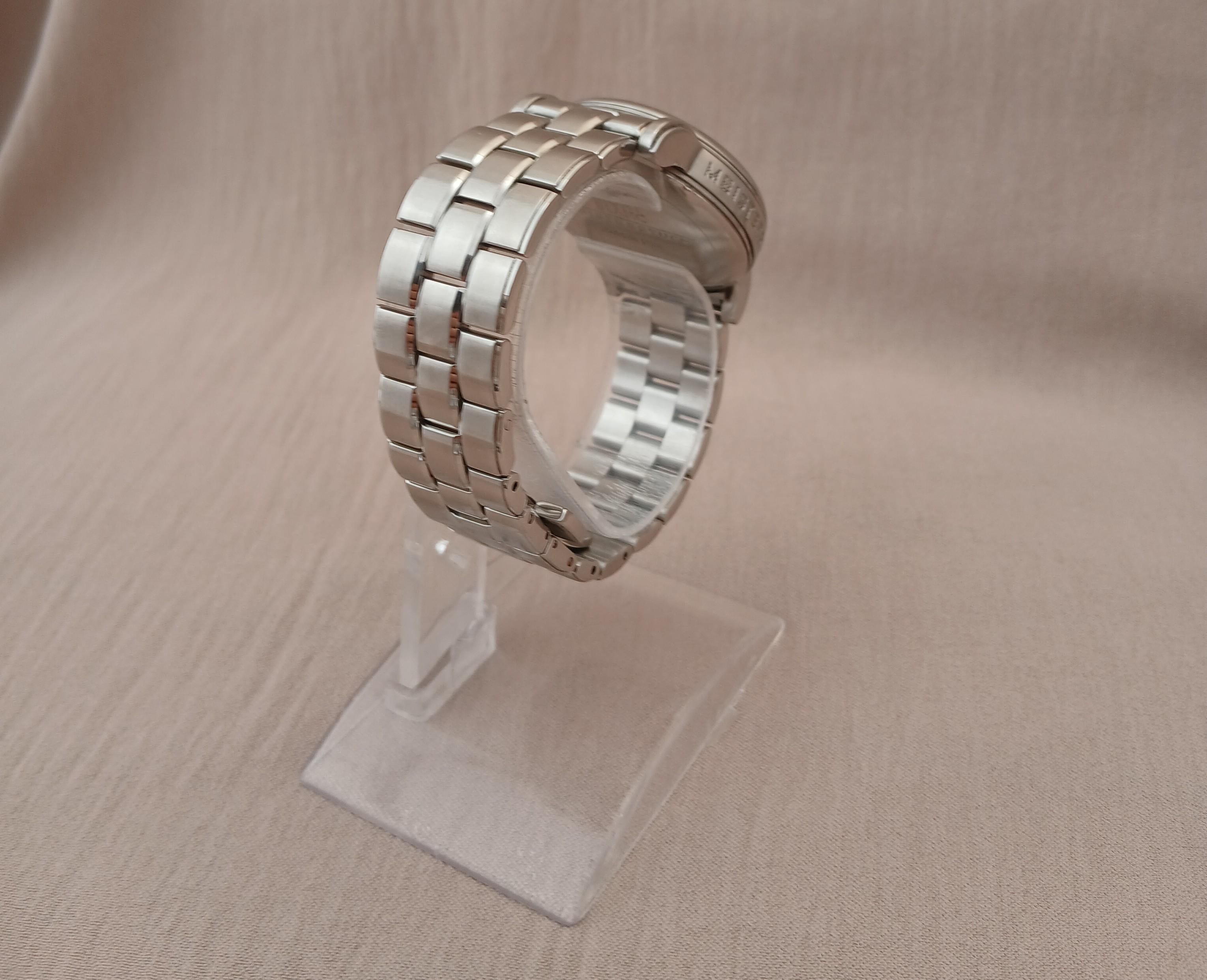 Montblanc Meisterstuck Stainless 7046 Acciaio Quadrante Nero Orologio Uomo in vendita 7