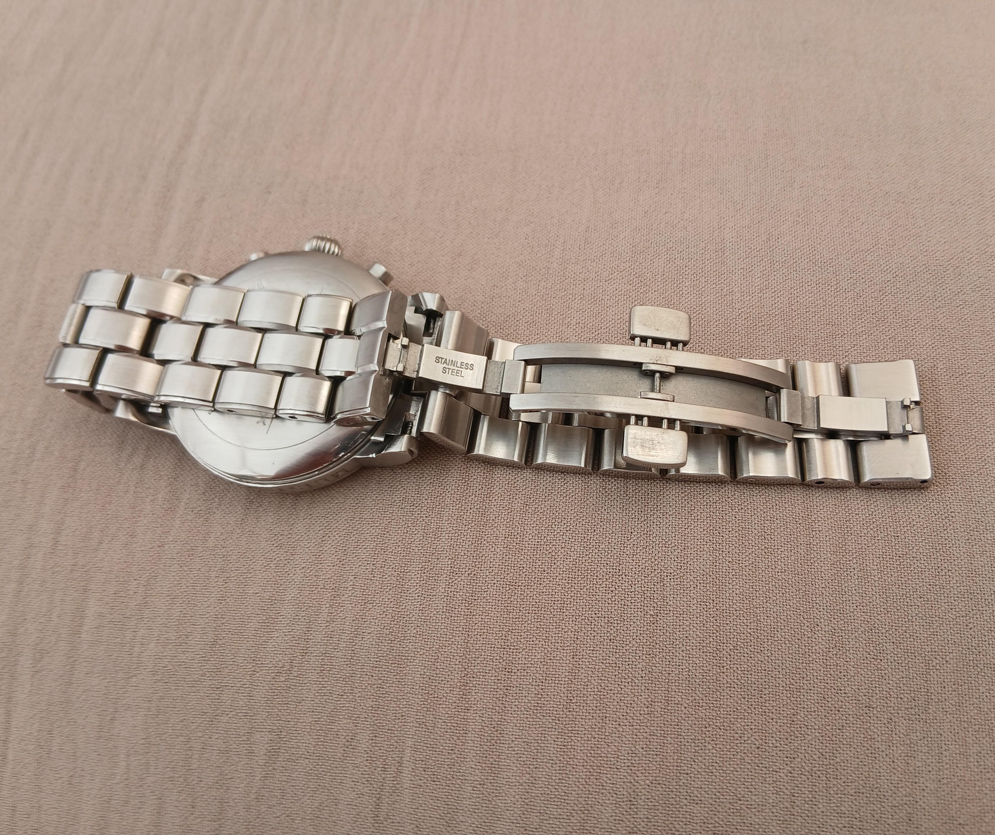 da uomo o donna Montblanc Meisterstuck Stainless 7046 Acciaio Quadrante Nero Orologio Uomo in vendita