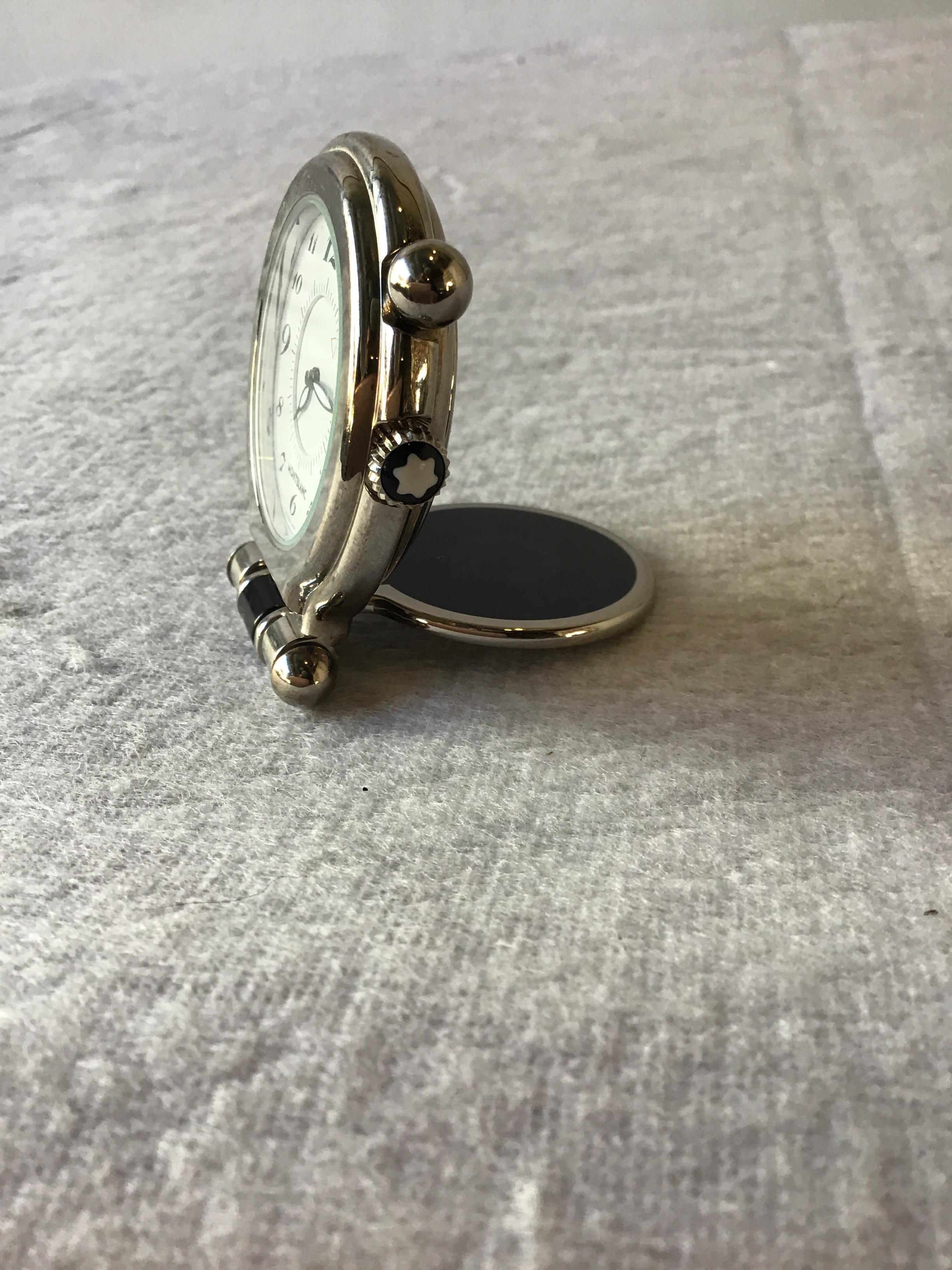 Montblanc Meisterstuck Travel Alarm Clock In Good Condition In Tarrytown, NY