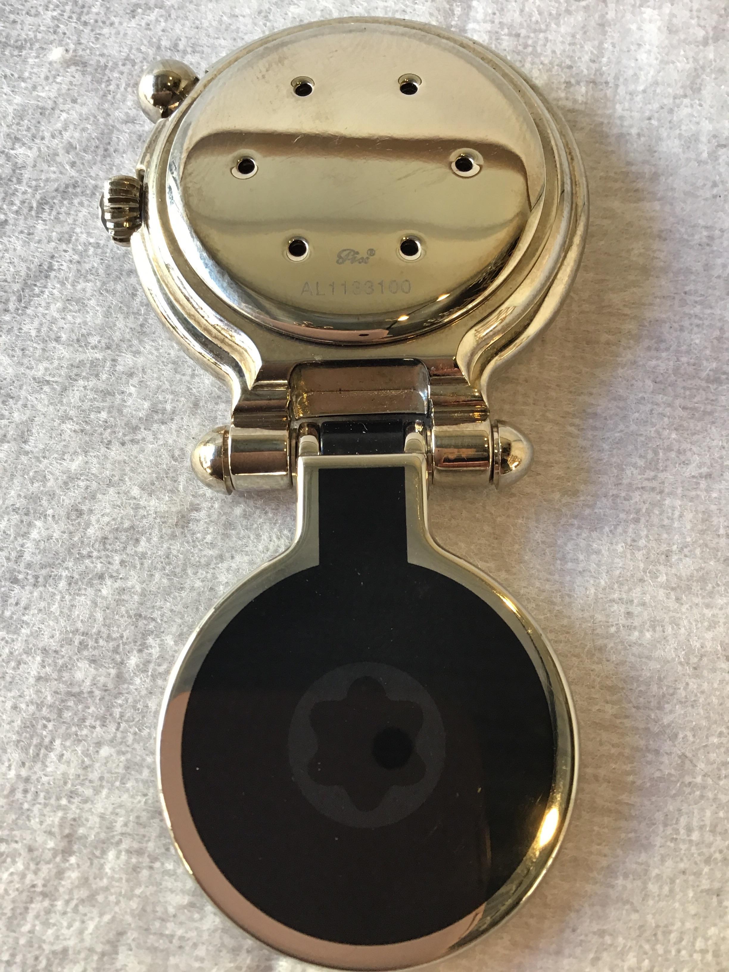Steel Montblanc Meisterstuck Travel Alarm Clock