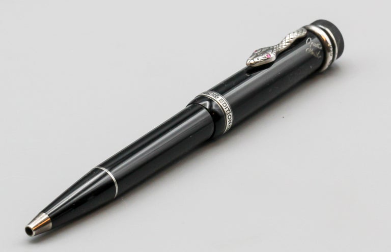 Women's or Men's Montblanc Meisterstuck Writers Agatha Christie Limited Edition Silver BP Pen For Sale