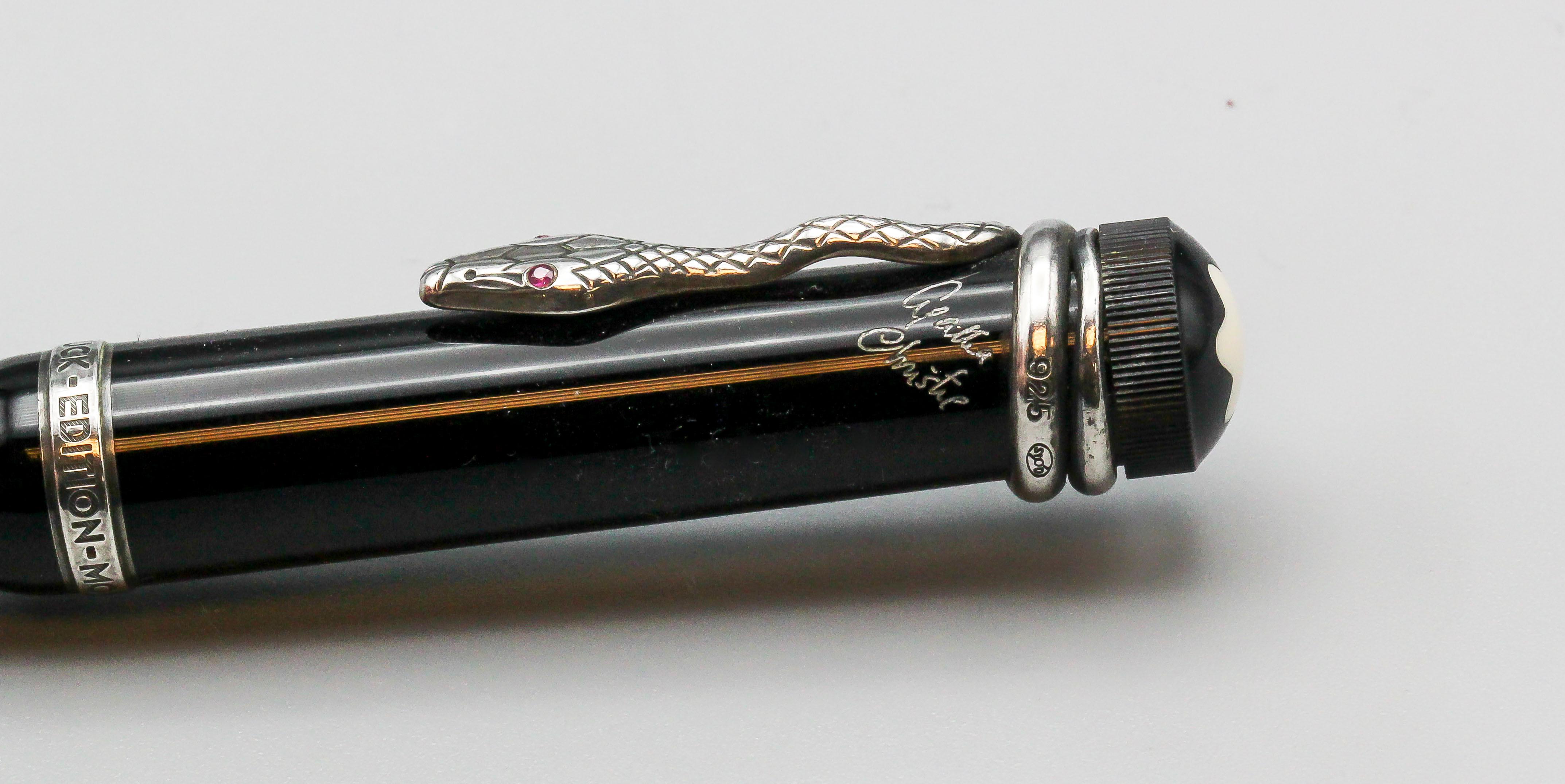 Contemporary Montblanc Meisterstuck Writers Agatha Christie Limited Edition Silver BP Pen