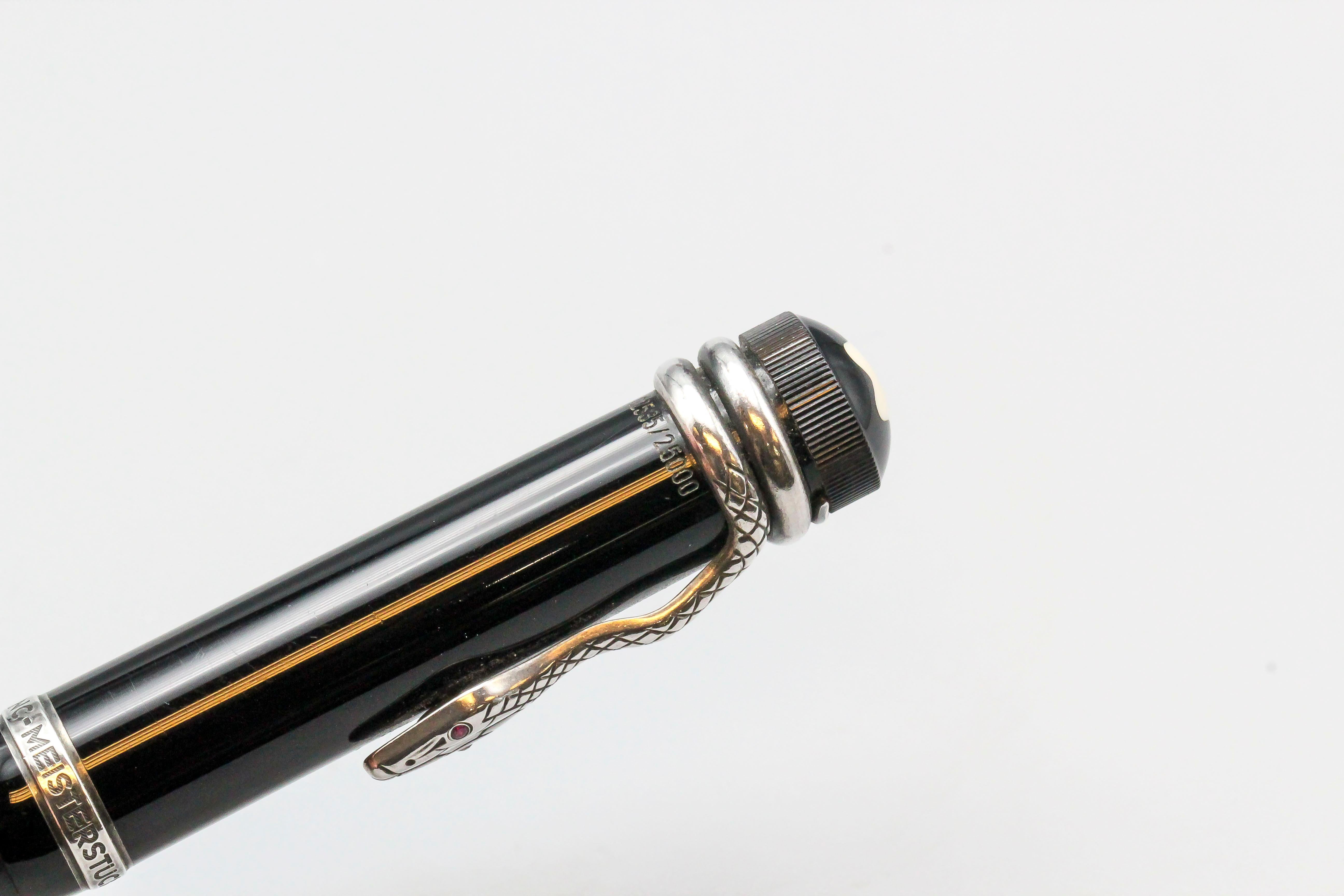 Montblanc Meisterstuck Writers Agatha Christie Limited Edition Silver BP Pen In Good Condition In New York, NY
