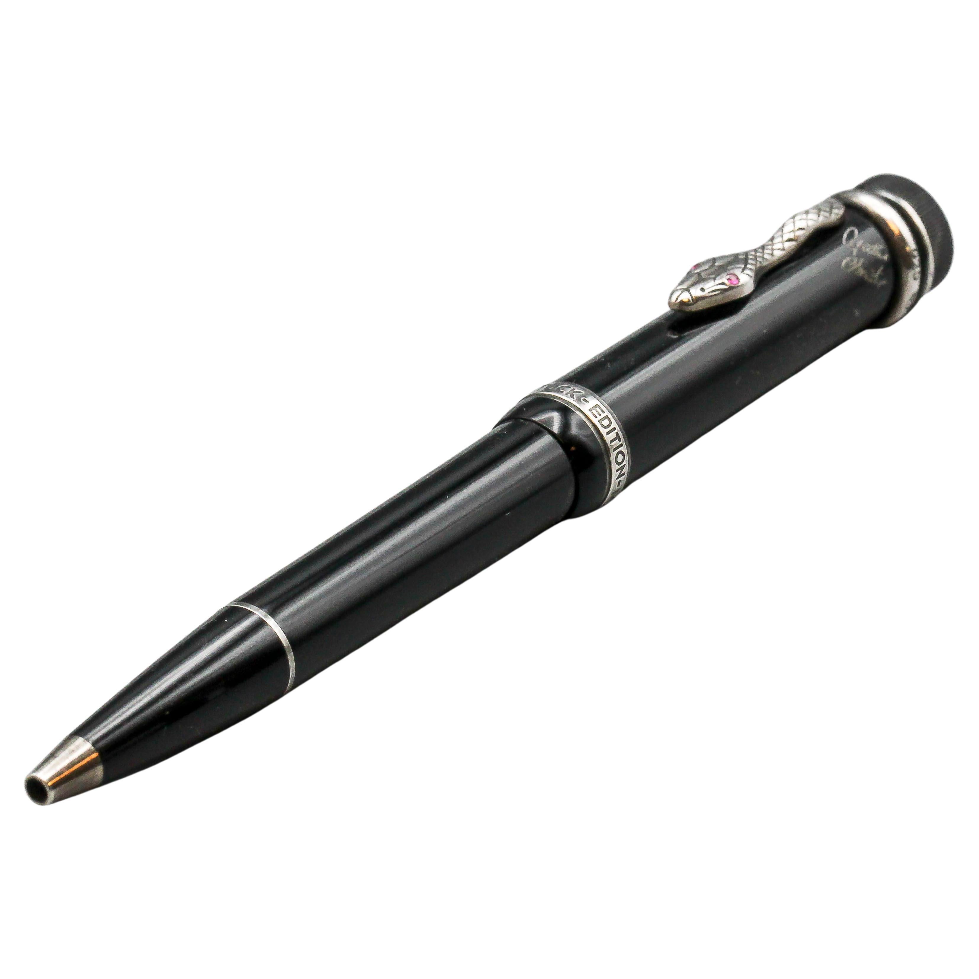 Montblanc Meisterstuck Writers Agatha Christie Limited Edition Silver BP  Pen at 1stDibs