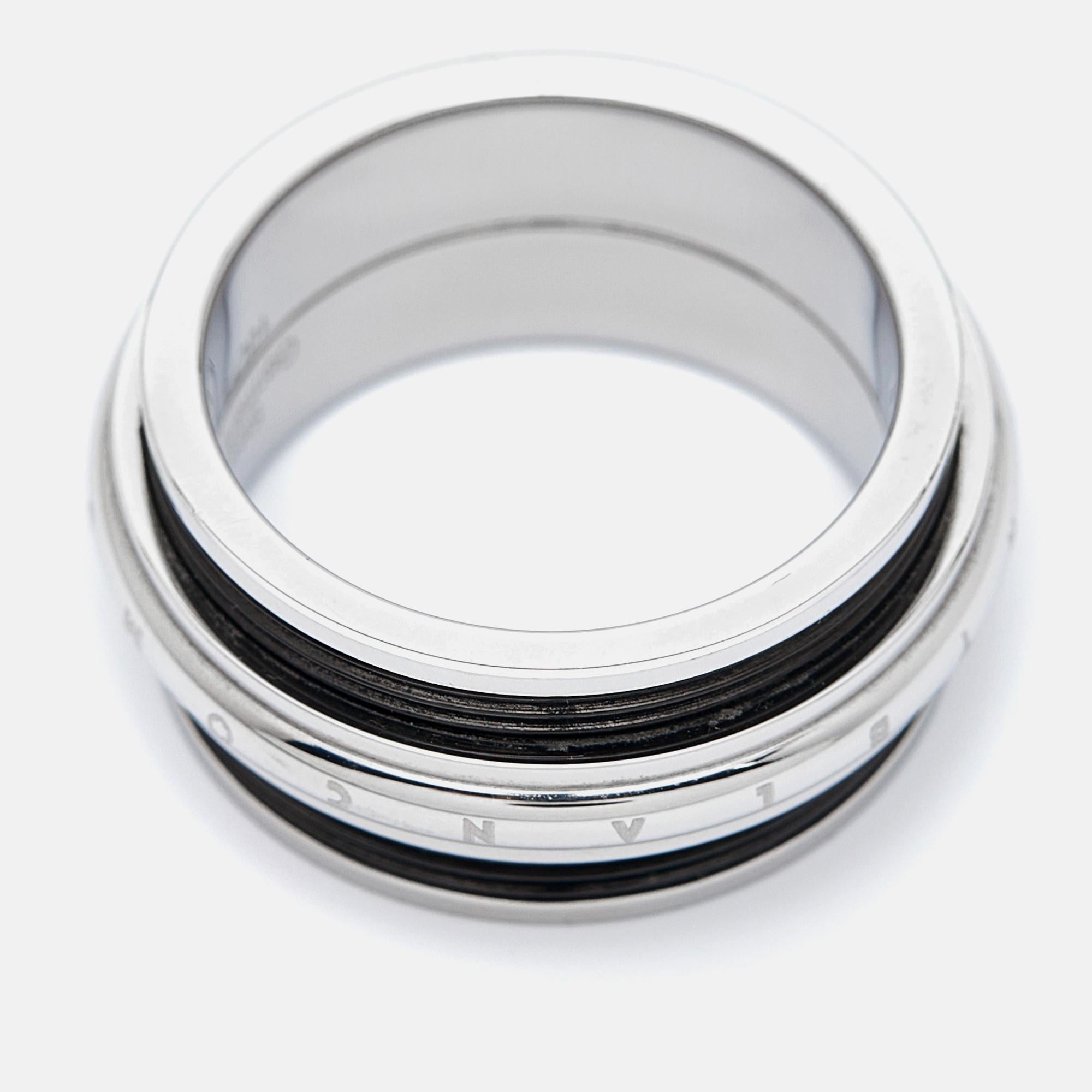 Montblanc Herren Contemporary Collection Schwarz PVD Stahl Slide Ring Größe 64 (Zeitgenössisch) im Angebot