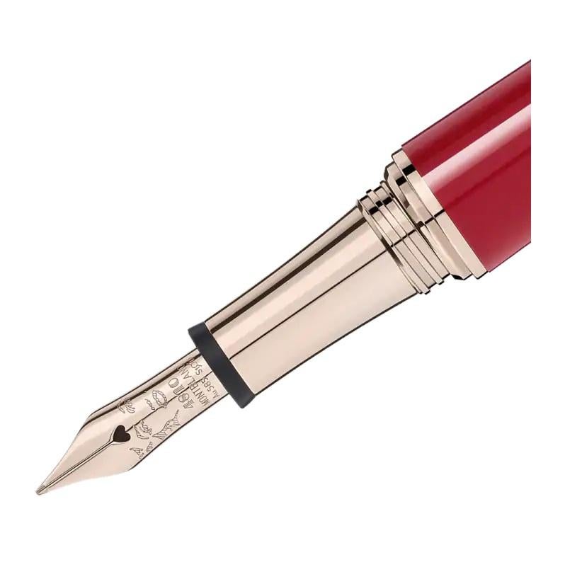 Features Clip
Champagne-tone gold-coated with pearl
Barrel
Red precious resin
Cap
Red precious resin
NIB
Hand-crafted Au585 / 14 K gold nib with special engraving
Writing System
Fountain Pen
116066
