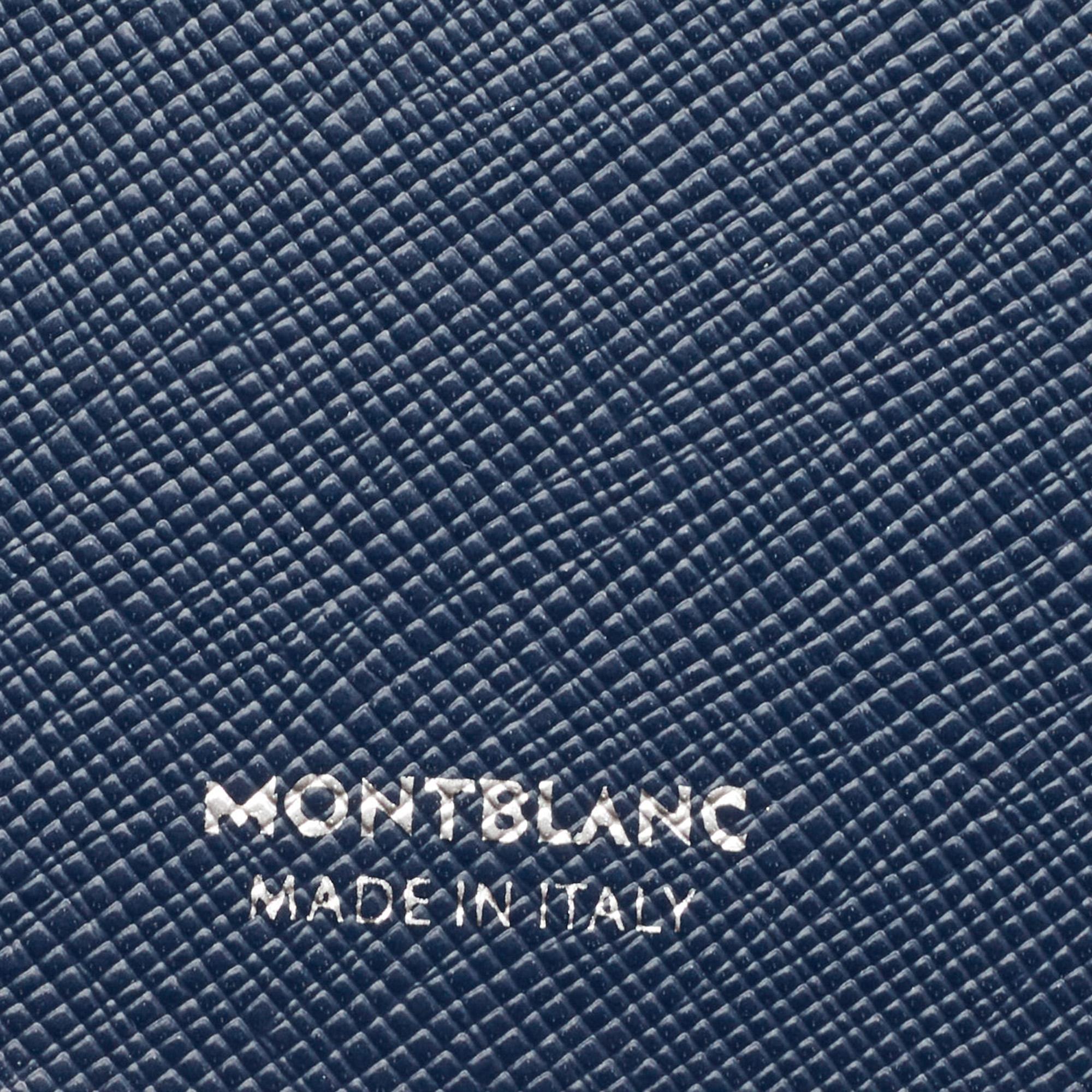 Men's Montblanc Navy Blue Leather Fine Stationery Notebook For Sale