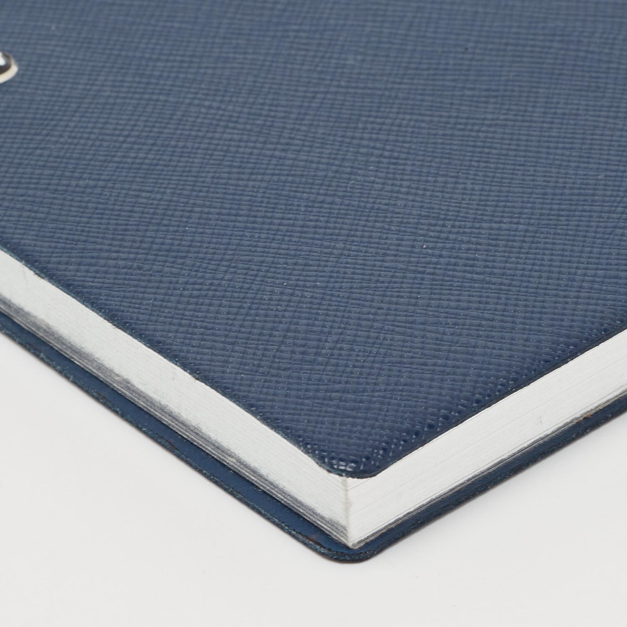 Montblanc Marineblaues feines Schreibtisch Notebook aus Leder im Angebot 5