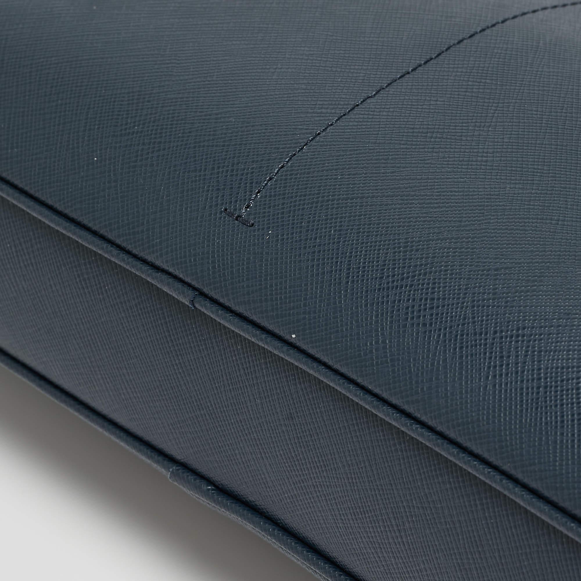 Montblanc Navy Blue Leather Sartorial Ultra Slim Document Case Bag 5