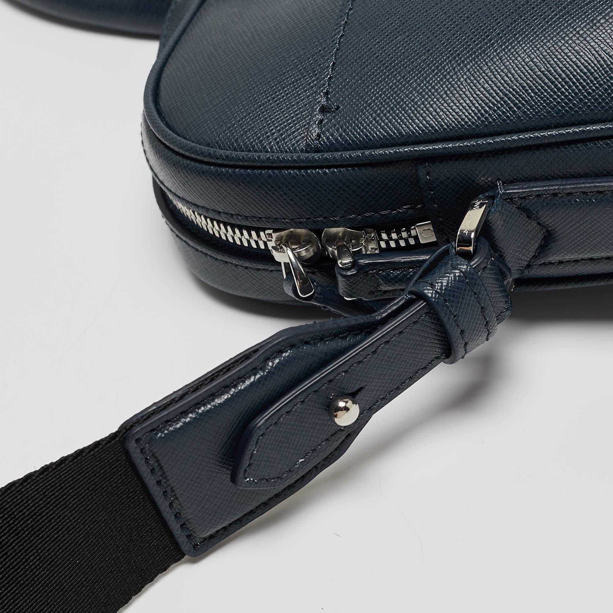 Montblanc Navy Blue Leather Sartorial Ultra Slim Document Case Bag 7