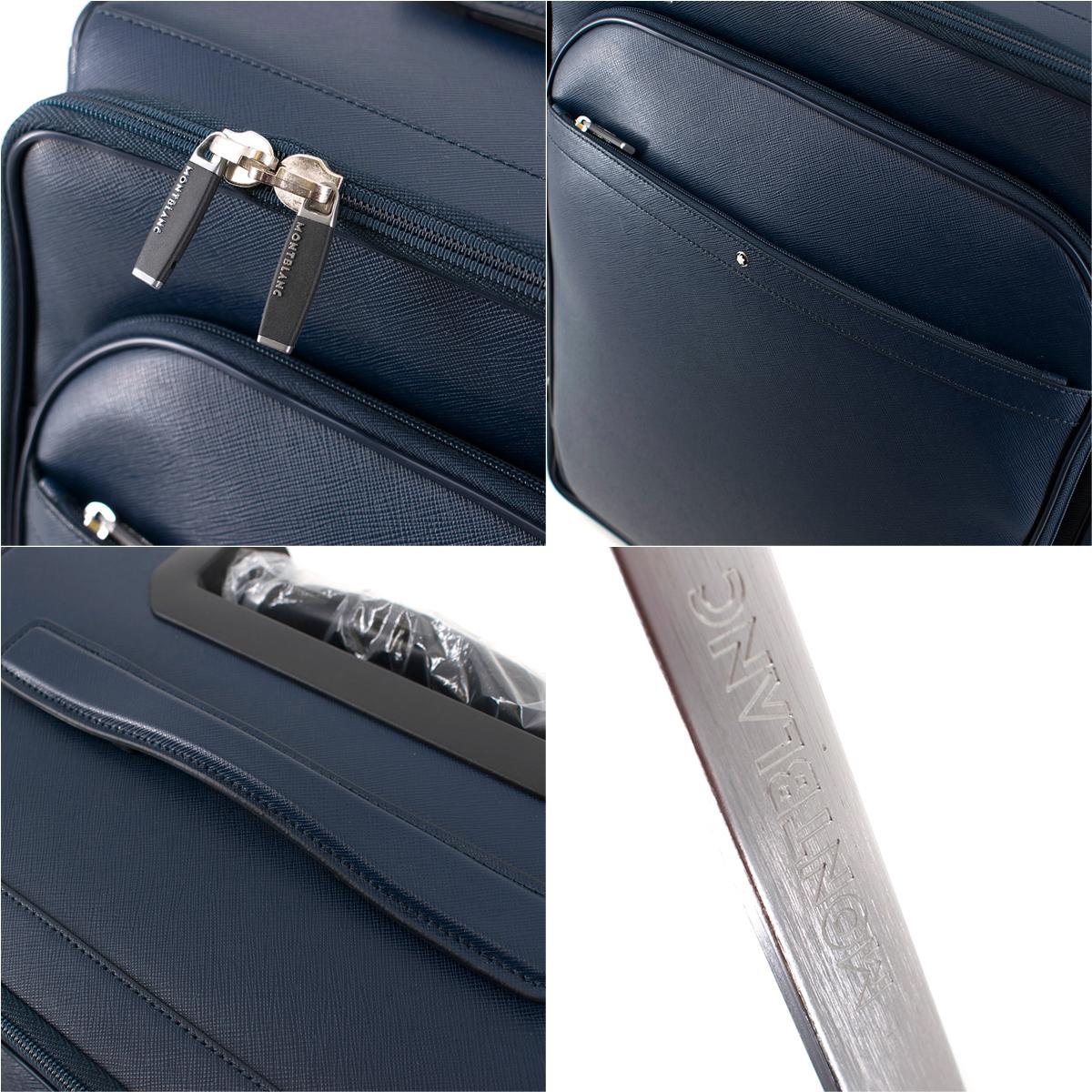 Black Montblanc Navy Leather Sartorial Trolley 