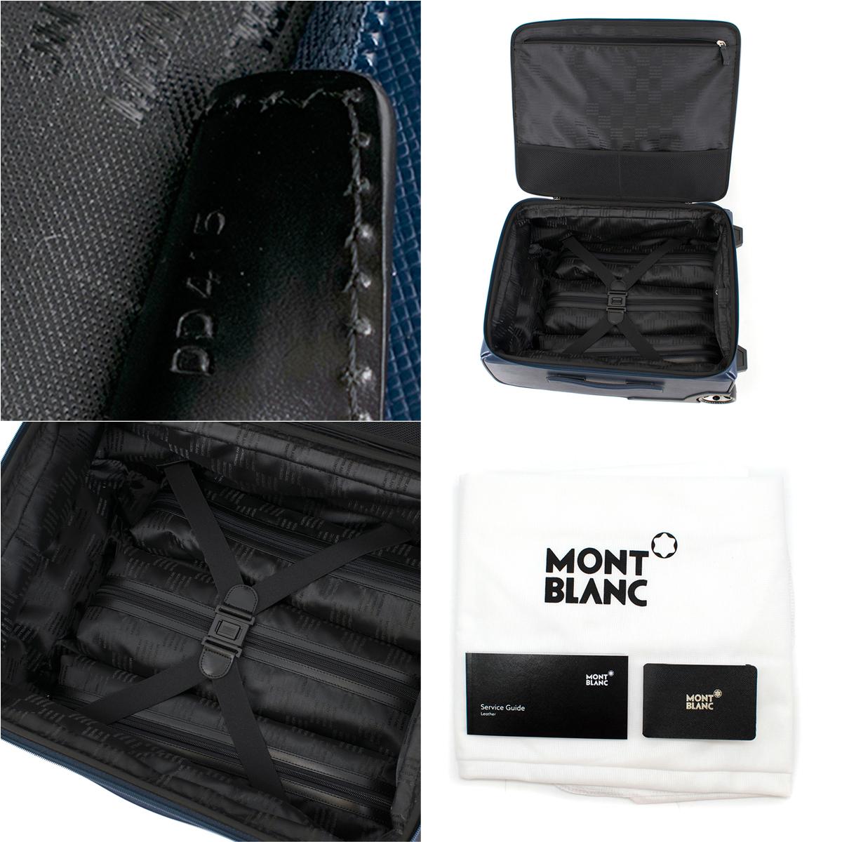 Women's or Men's Montblanc Navy Leather Sartorial Trolley