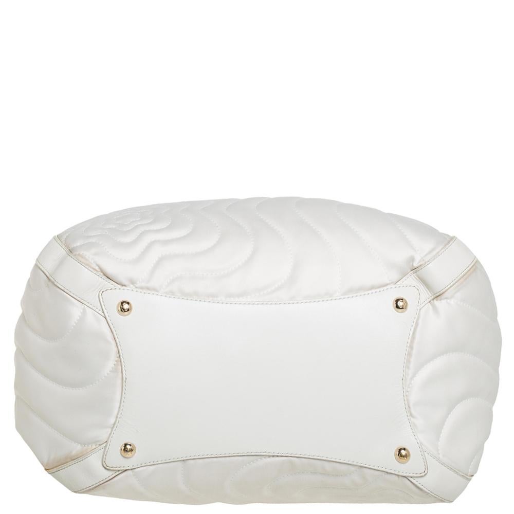 Donna Montblanc Off White Nylon e Pelle Starisma Dalila Drawstring Hobo
