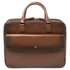 Montblanc Ombre Brown Leather Meisterstuck Flap Pocket Briefcase