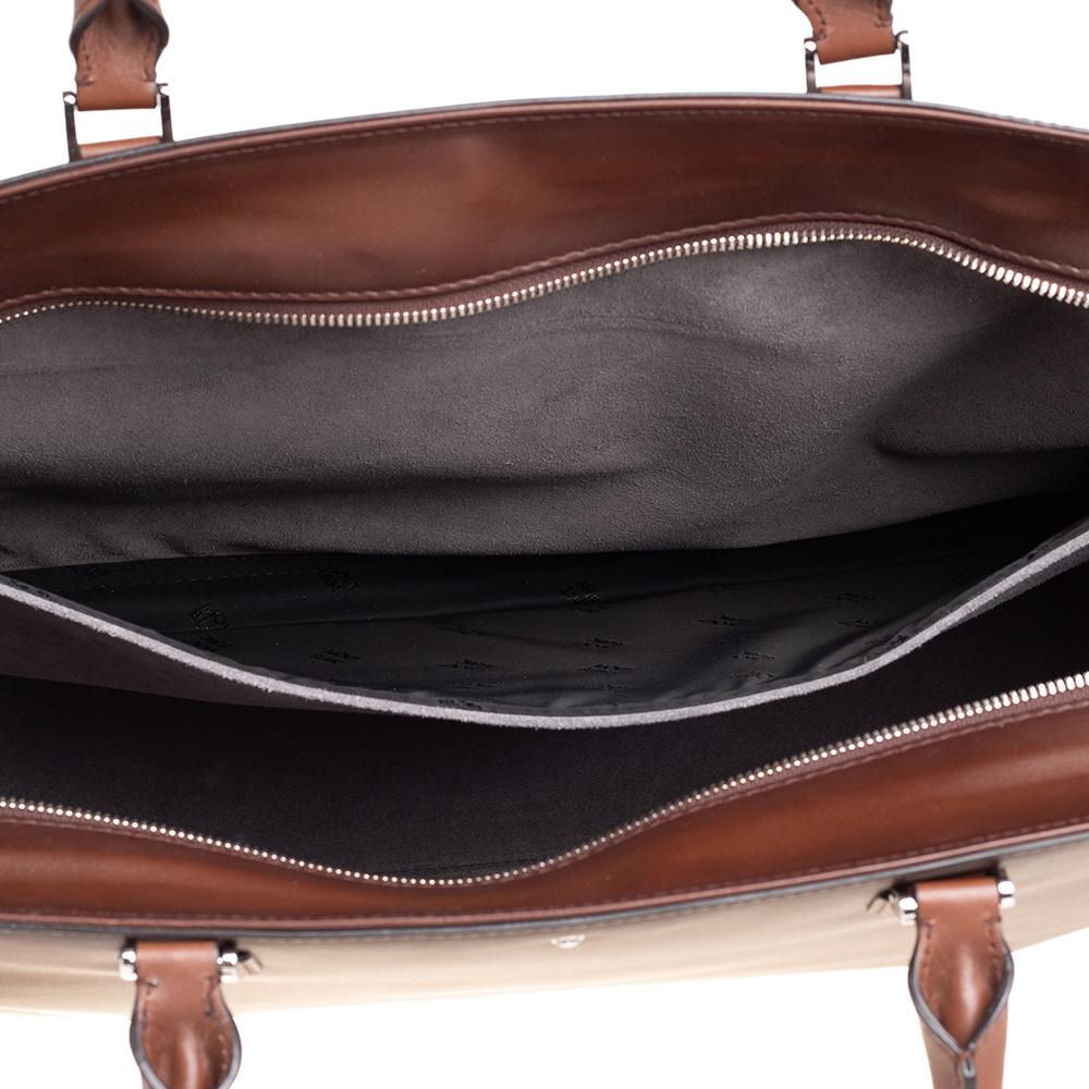 Montblanc Ombre Brown Leather Meisterstück Sfumato Briefcase In Good Condition In Dubai, Al Qouz 2