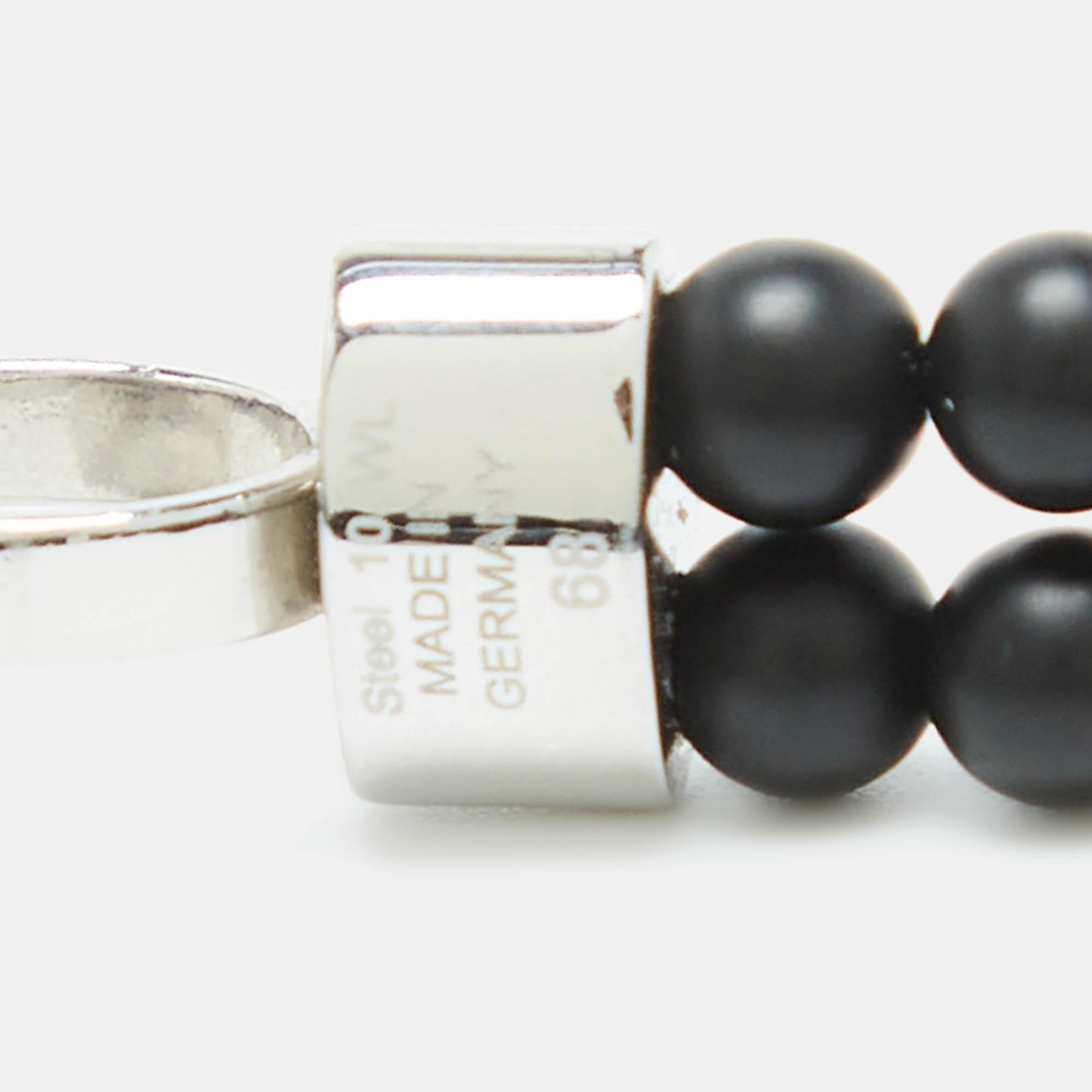 Montblanc Onyx Beads Steel Wrap Me Bracelet 1
