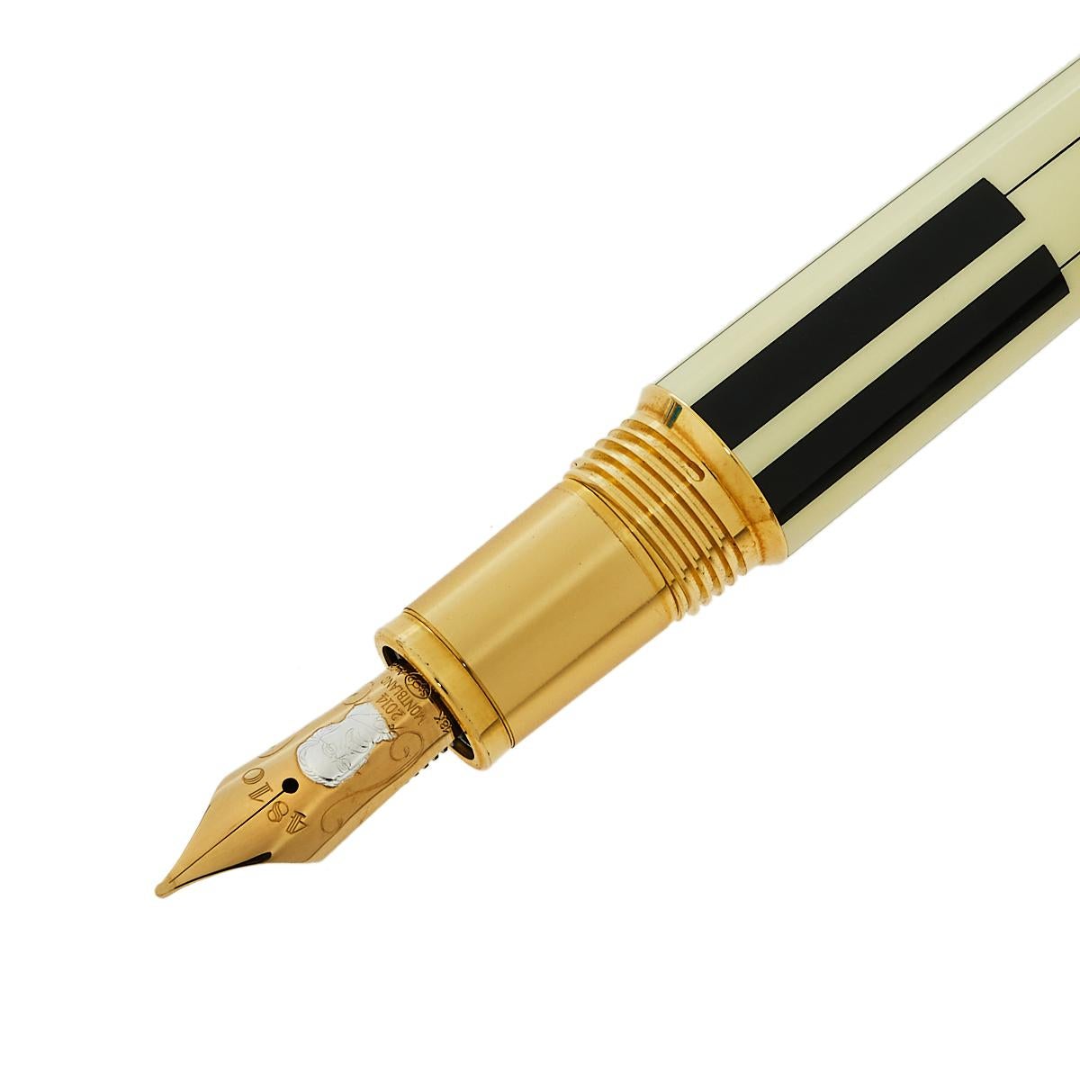 Montblanc is well-known for its Patron of Art Editions and this Limited Edition Fountain Pen is in honor of Henry E Steinway who founded Steinway & Sons. The pen has a lacquer body with gold-plated fittings and an 18k solid gold nib that has been