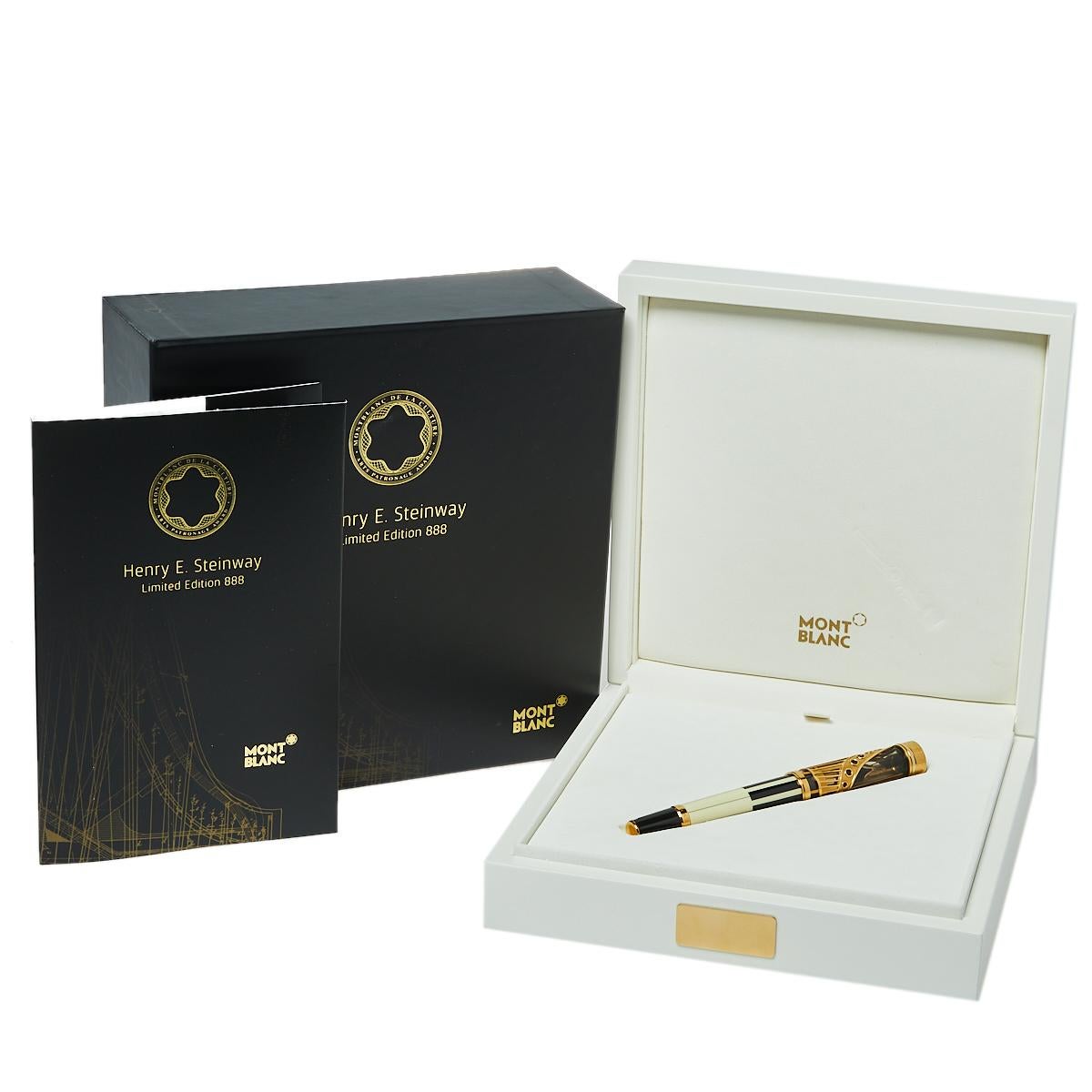 Montblanc Patron of Art Henry E. Steinway Limited Edition 888 Fountain Pen In Excellent Condition In Dubai, Al Qouz 2