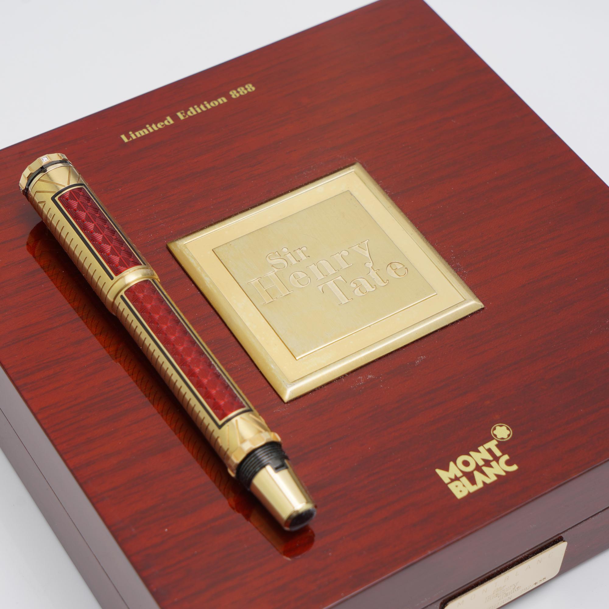 Montblanc, Piston Fountain Pen, Patron of the Art Sir Henry Tate 888 Limited For Sale 10