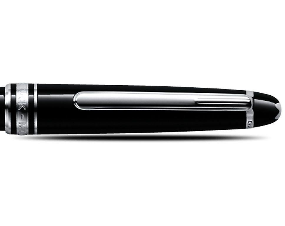 Ballpoint Pen with twist mechanism writing system. Jet-black precious resin. Inlaid with Montblanc white star. Three platinum rings with embossed logo. Platinum clip. Dimensions: 0.403 inches (width).
2866