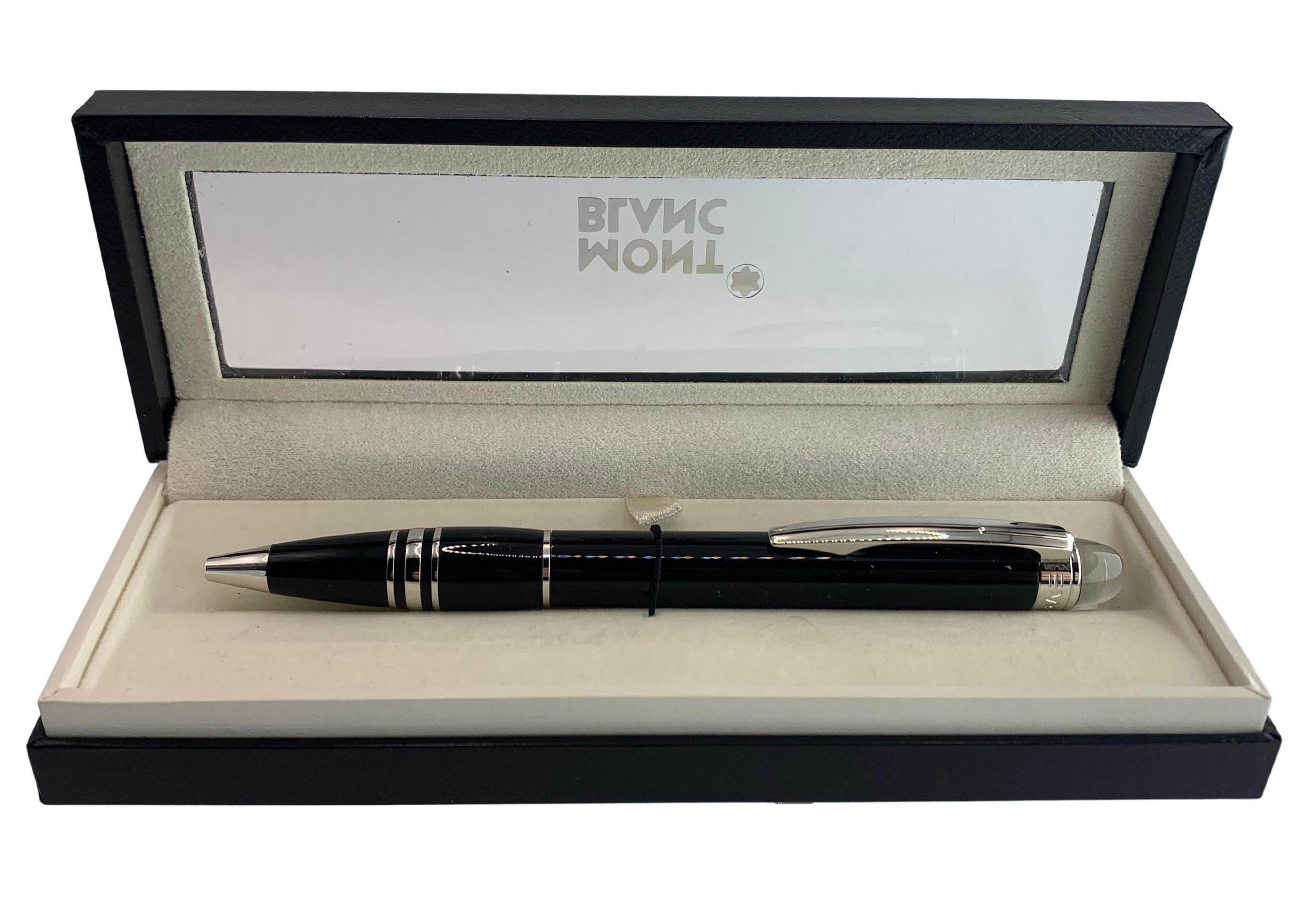 Penna a sfera in resina nera Montblanc Platinum Line con scatola originale Montblanc in vendita