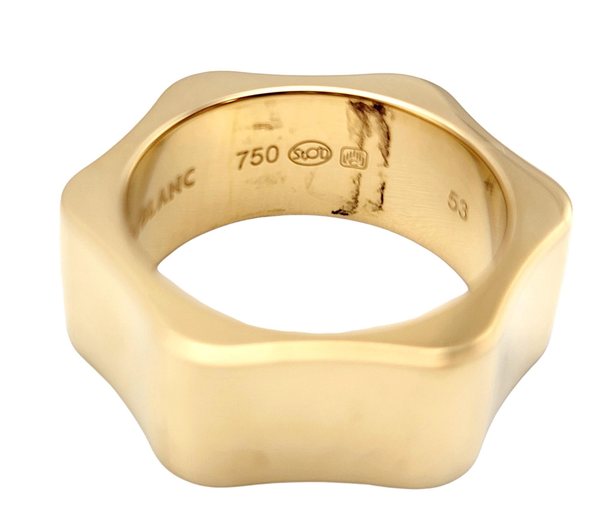 Montblanc Bague étoile à large anneau festonnée en or jaune 18 carats poli avec boîte en vente 6