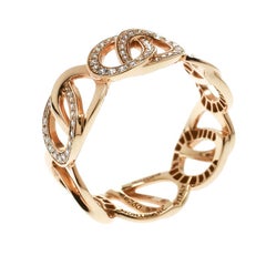Montblanc Princese Grace de Monaco Petal Diamond 18k Rose Gold Band Ring Size 52