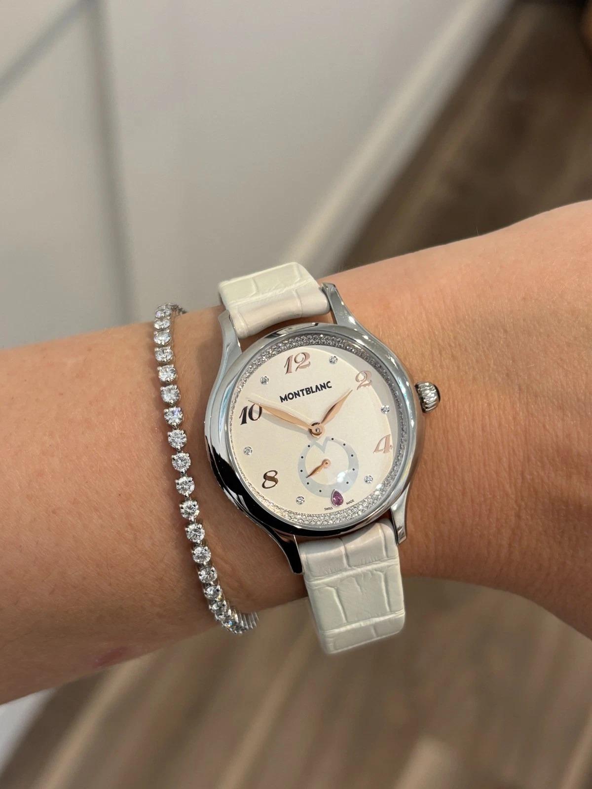 Montblanc Princesse Grace de Monaco  106499 Diamond Dial White Watch New in Box Neuf - En vente à Carmel By The Sea, CA