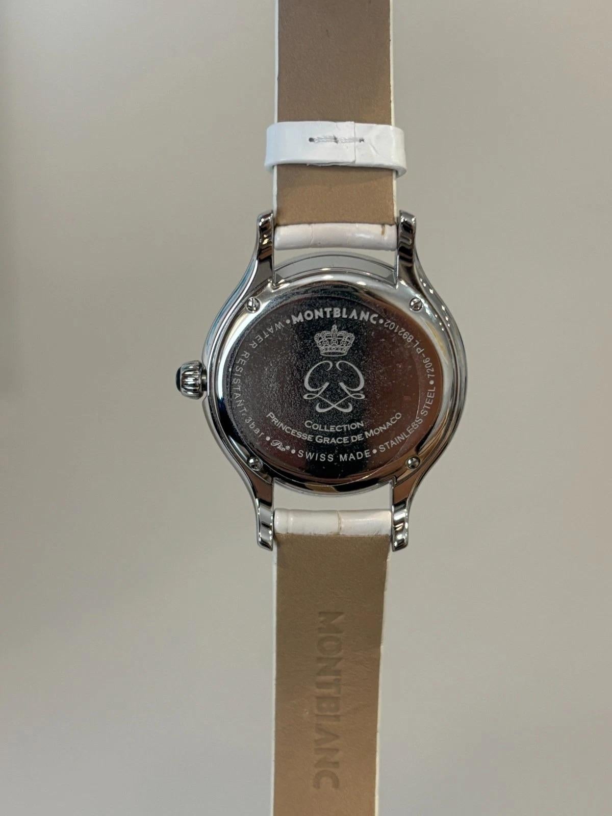 Montblanc Princesse Grace de Monaco  106499 Diamond Dial White Watch New in Box Pour femmes en vente
