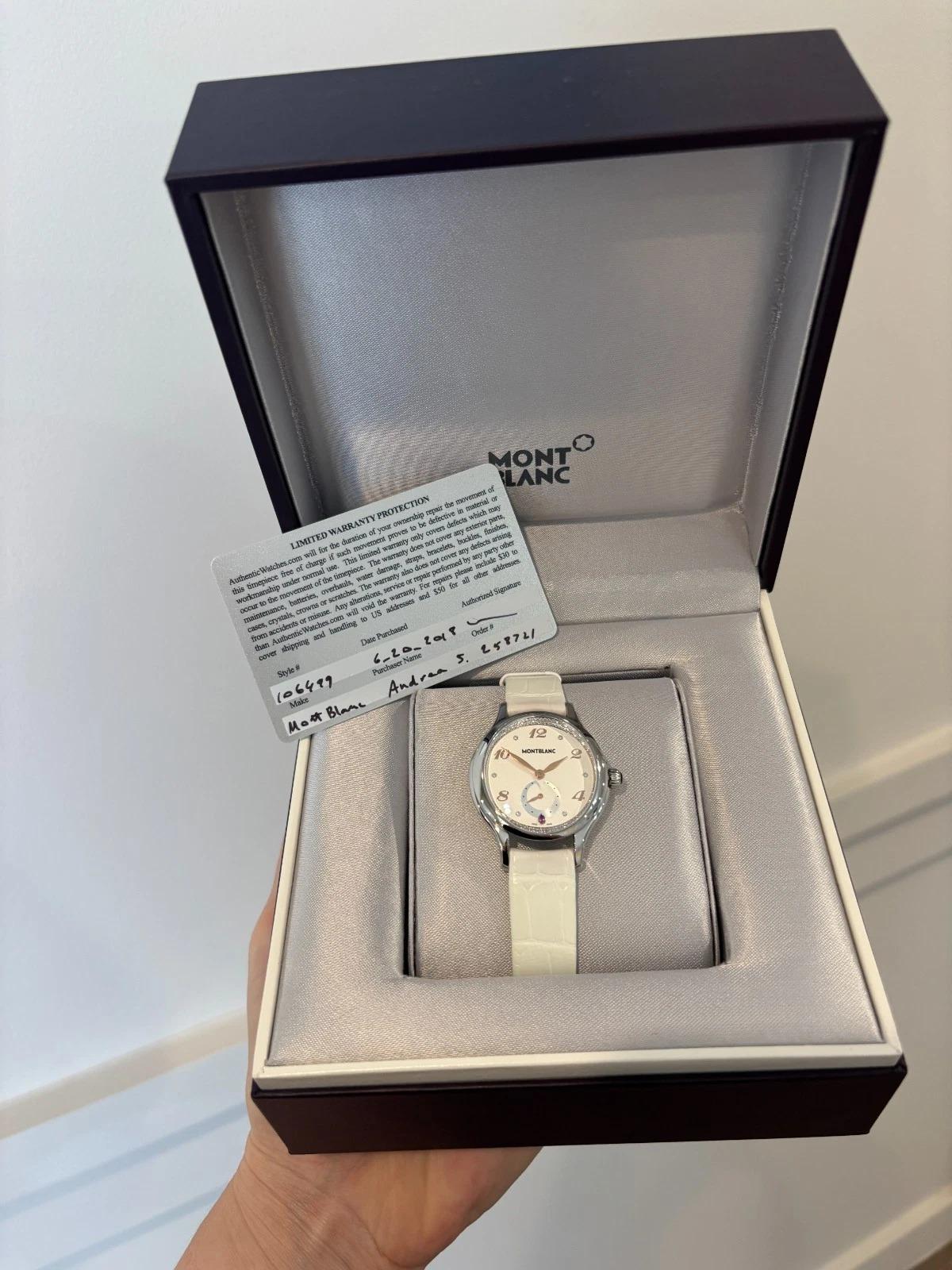 Montblanc Princesse Grace de Monaco  106499 Diamond Dial White Watch New in Box en vente 2