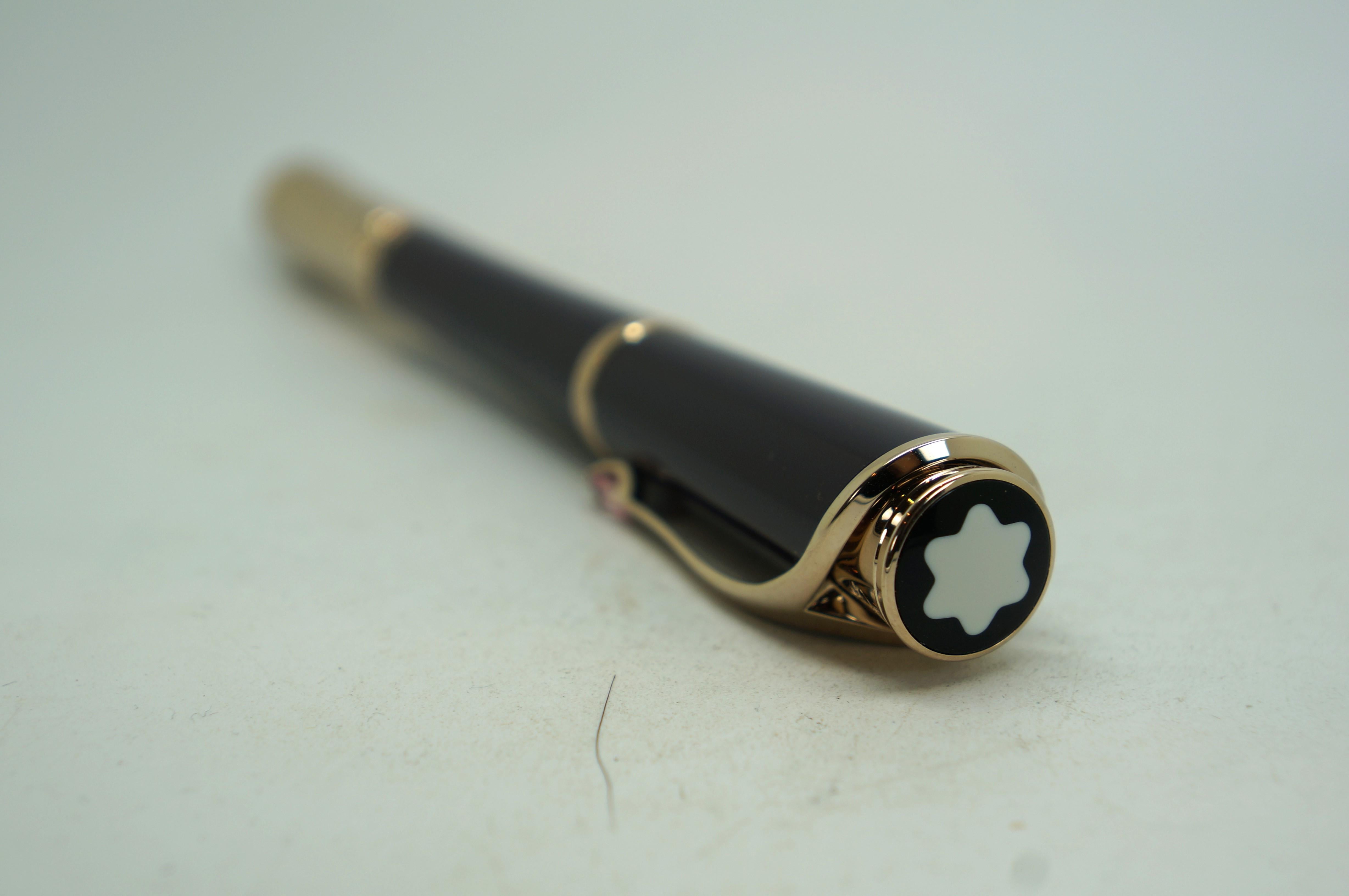 Montblanc Princesse Grace de Monaco Collection Purple Ballpoint Pen Original Box In Good Condition In Dayton, OH