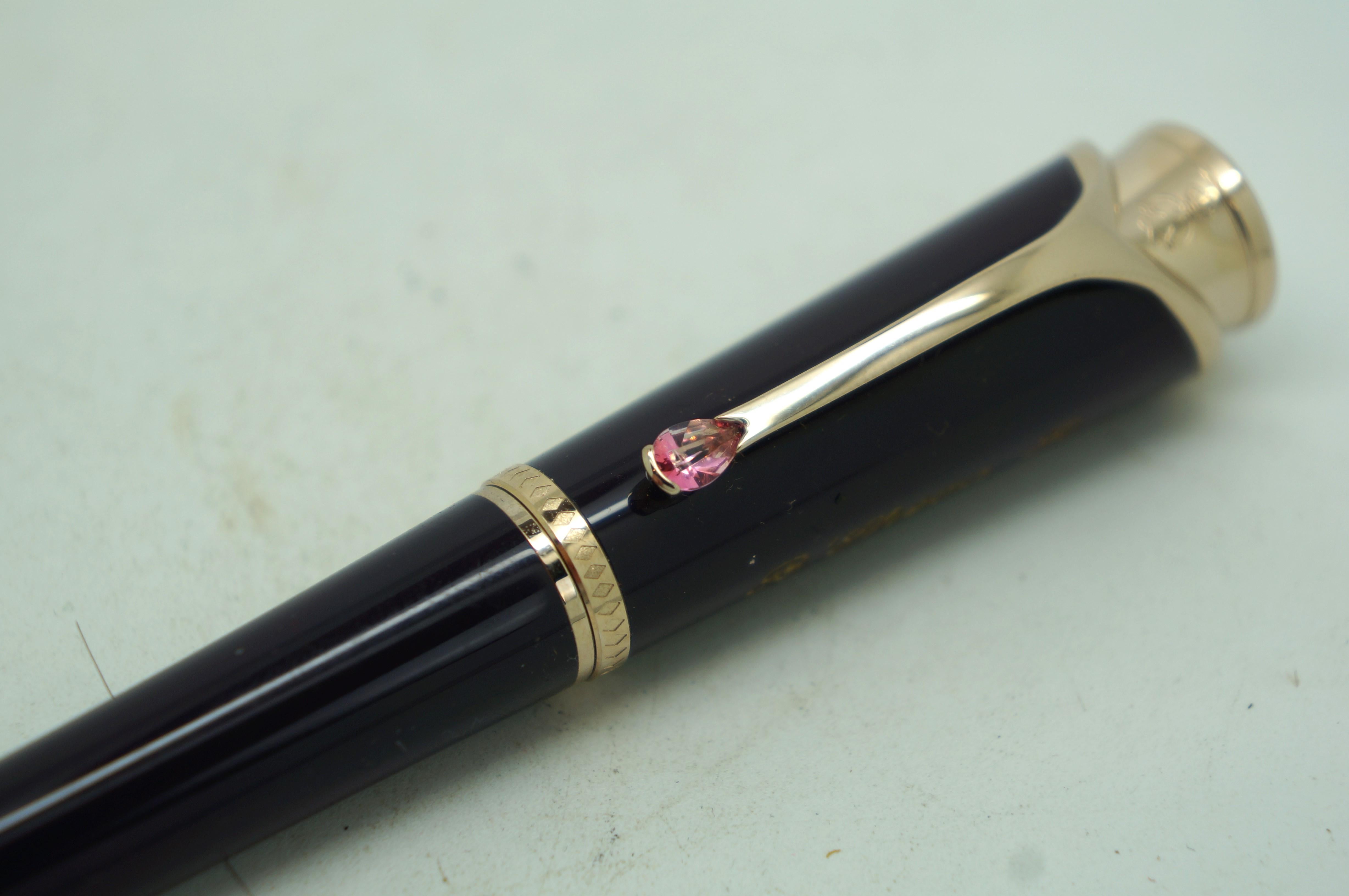 Metal Montblanc Princesse Grace de Monaco Collection Purple Ballpoint Pen Original Box