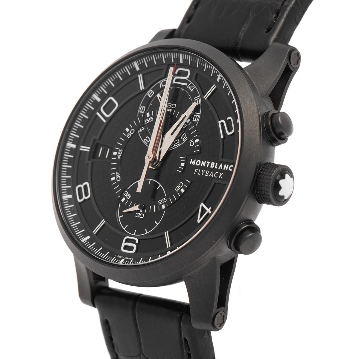 Montblanc PVD Coated Titanium Leather Timewalker Twinfly Men's Wristwatch 43 mm In New Condition In Dubai, Al Qouz 2