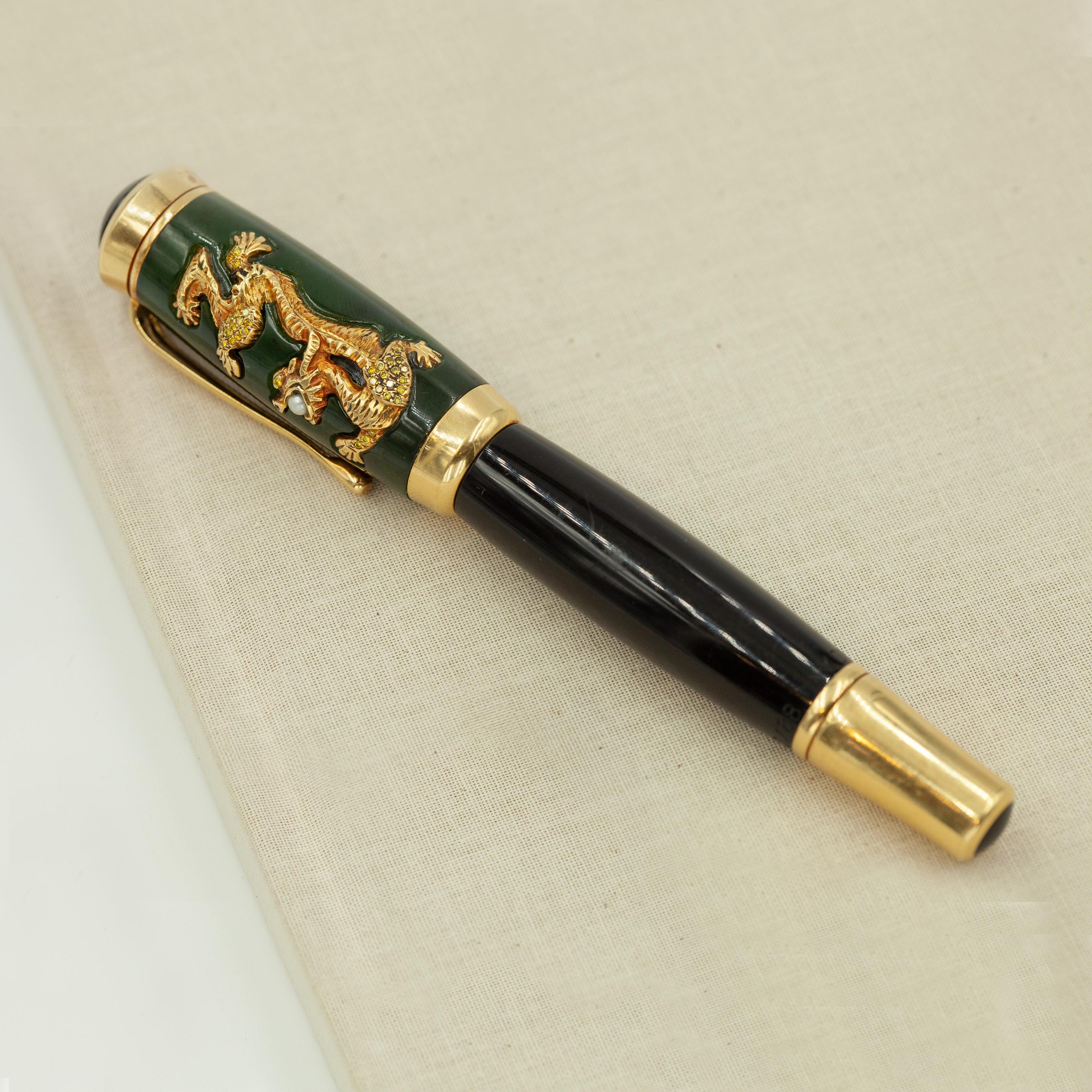 MONTBLANC Qing Dynasty version précieuse 18 carats YG Jade édition limitée 2002 en vente 1