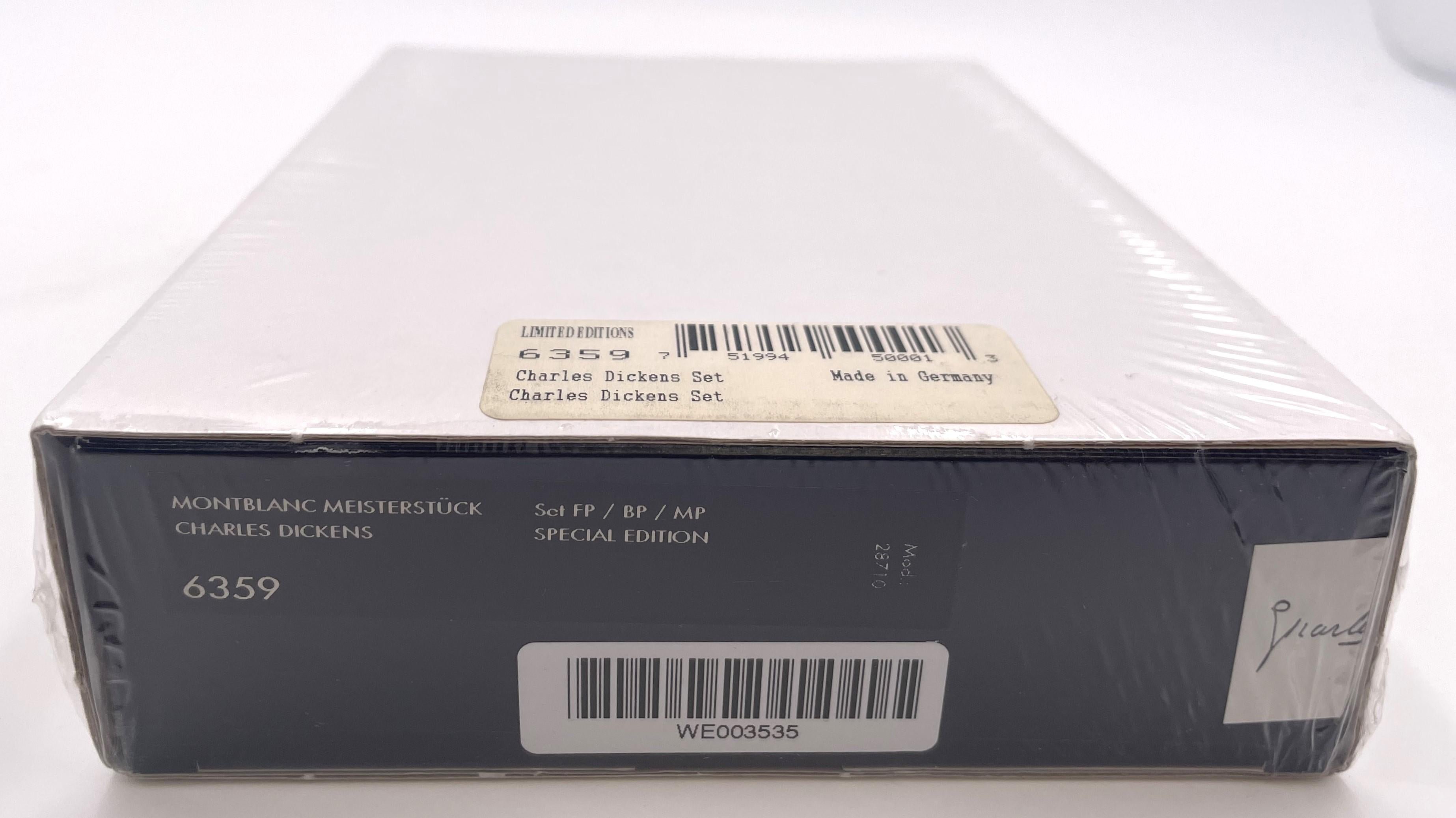 German Montblanc Rare Sealed Charles Dickens Set of 3 Limited Edition Pens For Sale