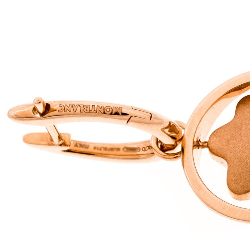 Montblanc Ohrringe mit drehbarem Perlmutt-Emblem aus 18 Karat Roségold Damen