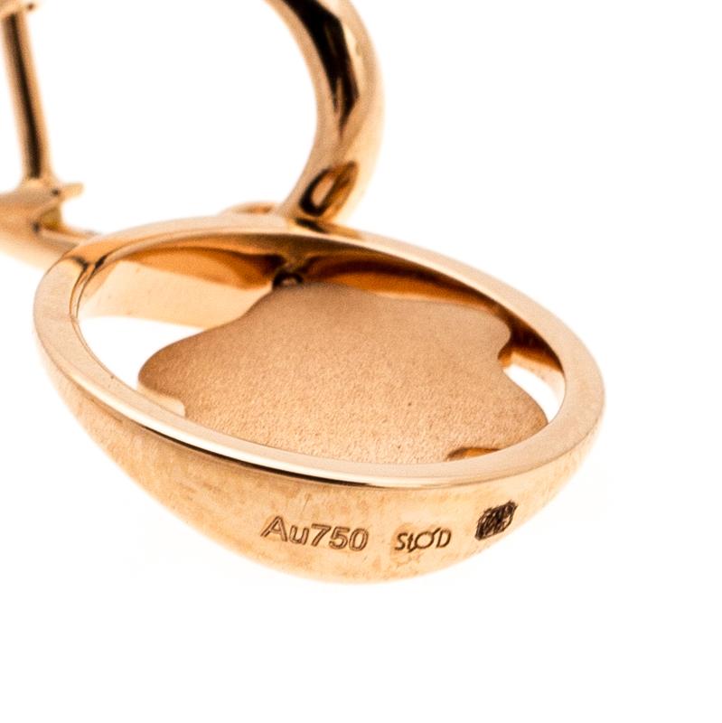 Montblanc Ohrringe mit drehbarem Perlmutt-Emblem aus 18 Karat Roségold 1