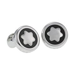 Montblanc Round Platinum-Plated Cufflinks 110661