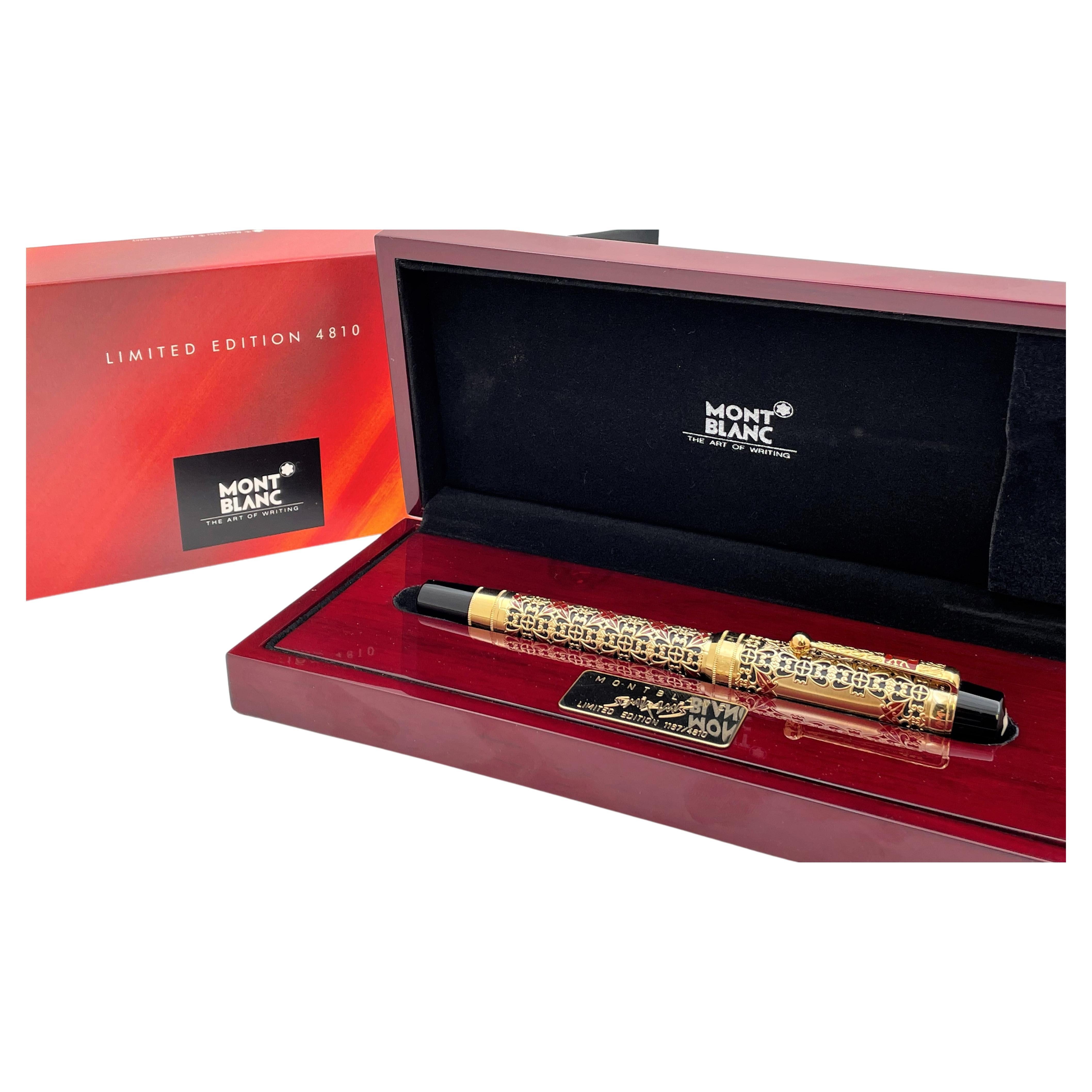 Montblanc Writing Set, Fountain Pen Holder and Crystal Inkwell, circa 1960s at 1stDibs