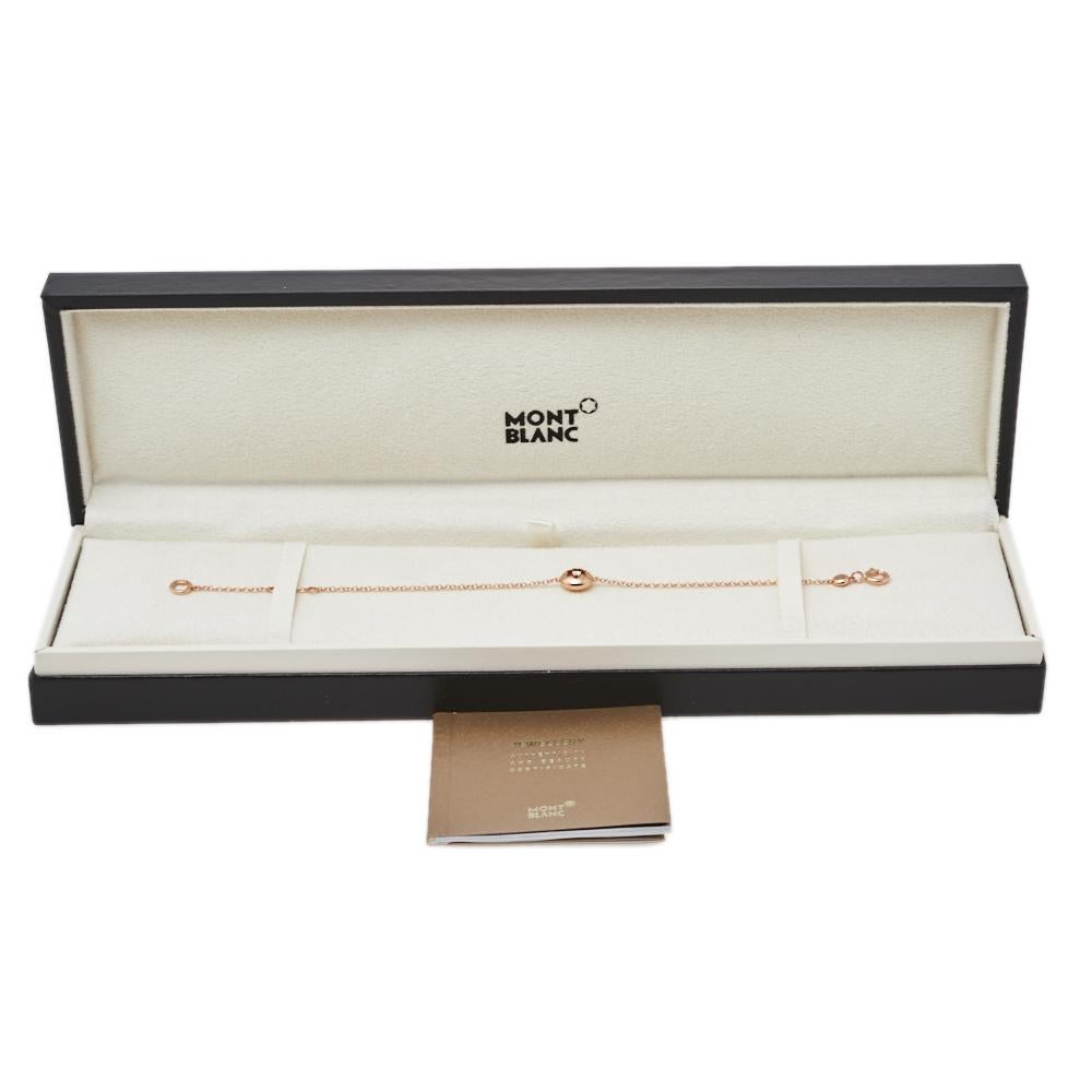 Contemporary Montblanc Signet Diamond 18K Rose Gold Bracelet