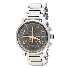 Montblanc Silver Grey Stainless Steel Timewalker UTC Chronograph 7221 Wristwatch