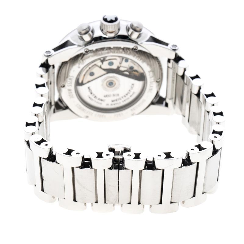 Montblanc Silver Grey Stainless Steel UTC Chronograph 7221 Men's Wriswatch 43 mm 1