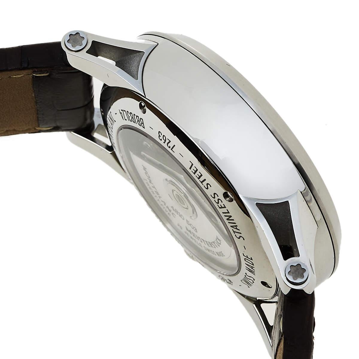 Montblanc Silver Stainless Steel Timewalker Chronograph 7263 Men's Wristwatch 43 1